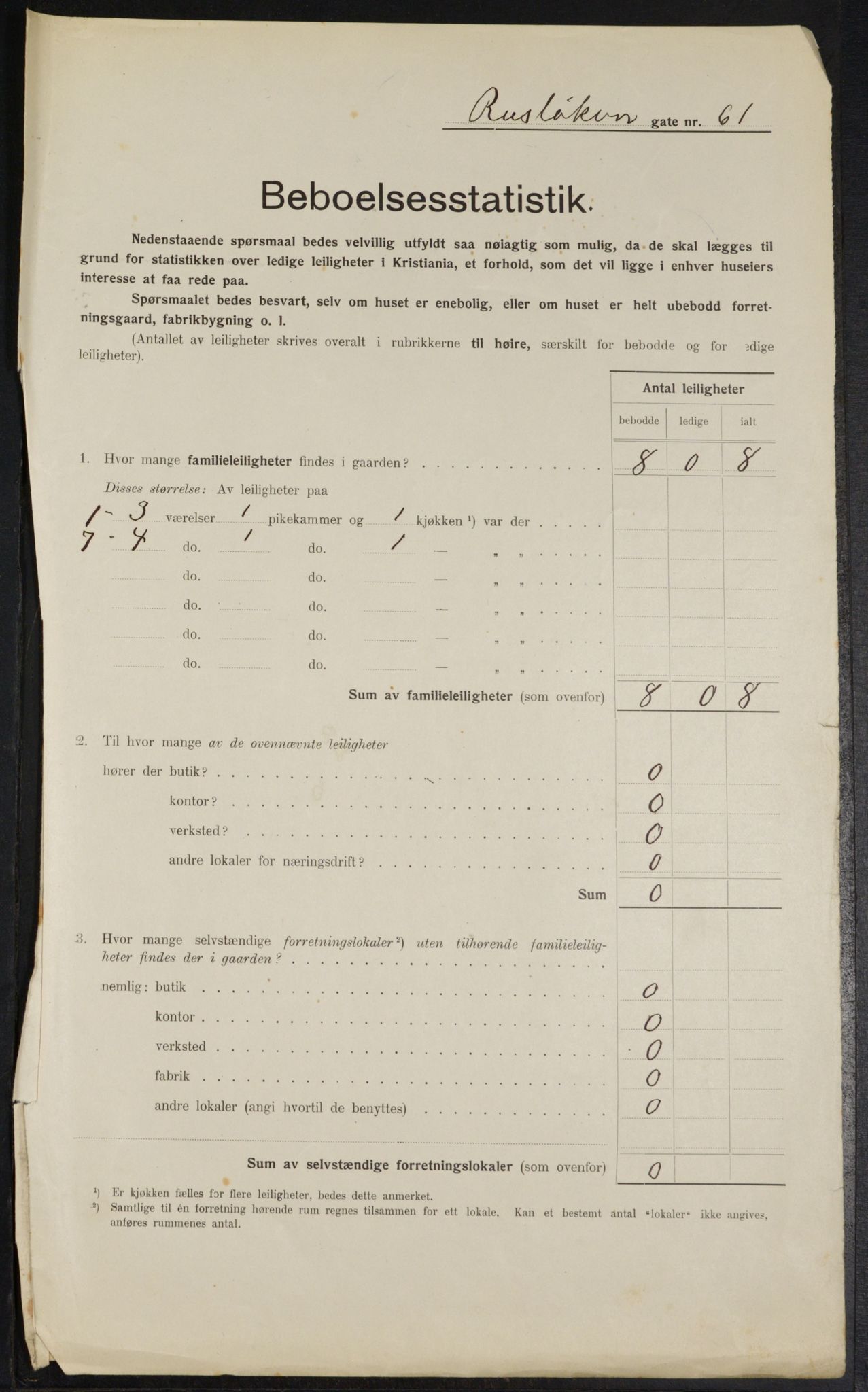 OBA, Municipal Census 1914 for Kristiania, 1914, p. 85478