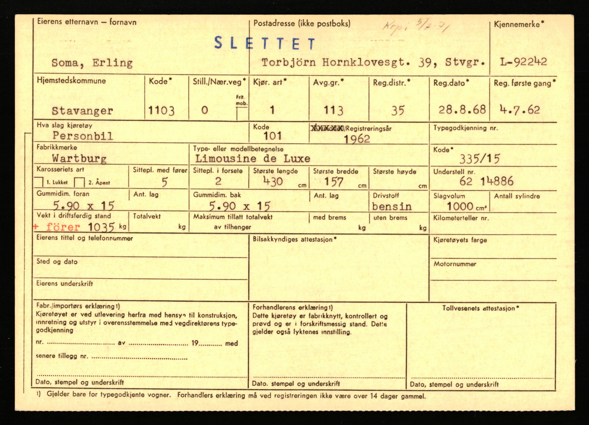 Stavanger trafikkstasjon, AV/SAST-A-101942/0/F/L0075: L-88800 - L-92499, 1930-1971, p. 2248