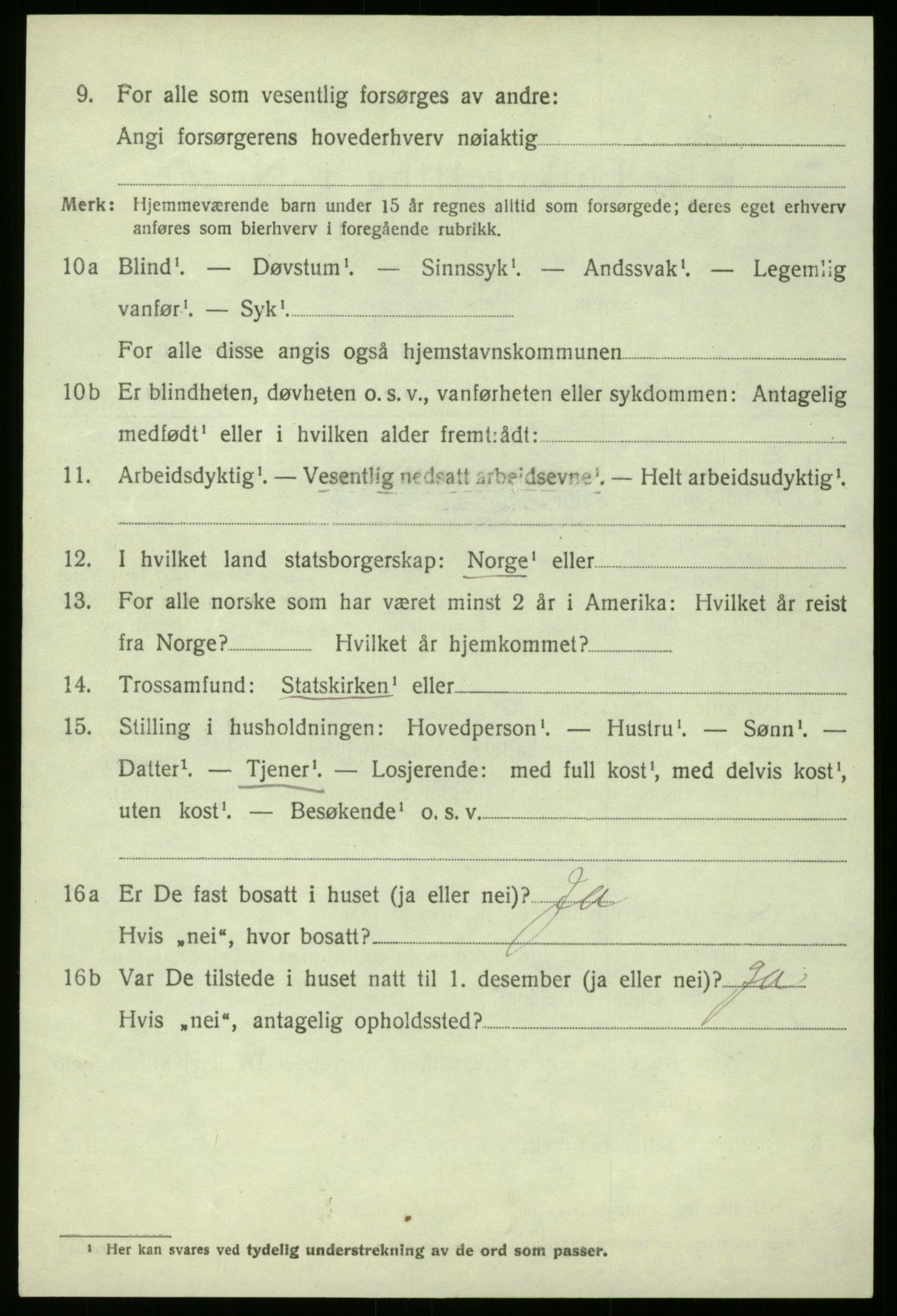 SAB, 1920 census for Gulen, 1920, p. 2088