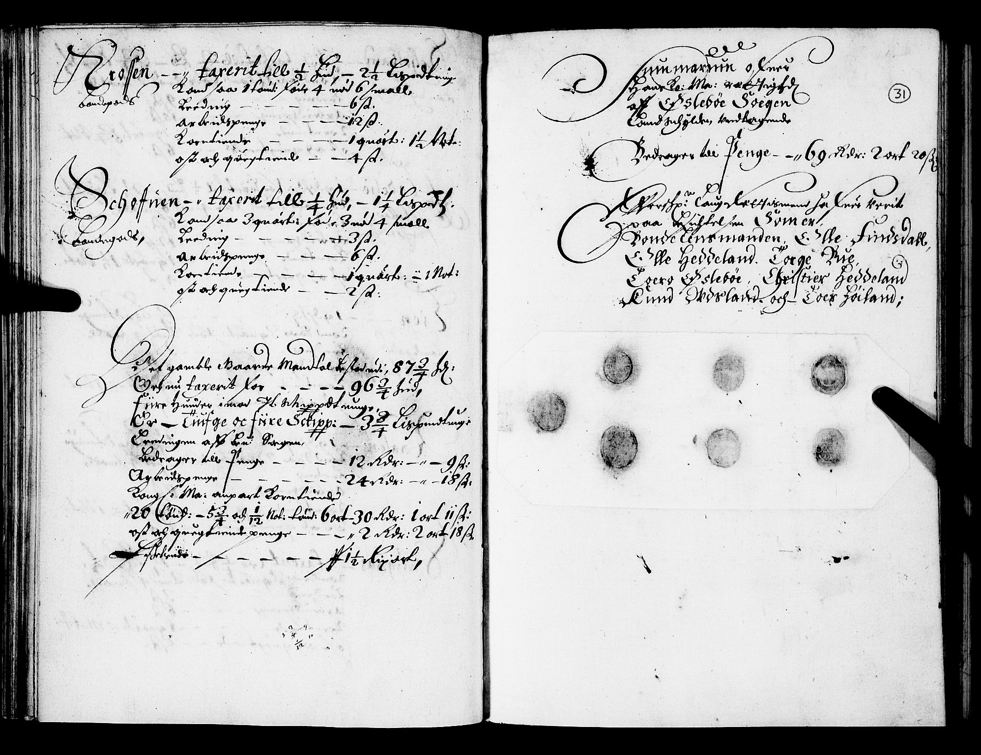 Rentekammeret inntil 1814, Realistisk ordnet avdeling, AV/RA-EA-4070/N/Nb/Nba/L0030: Mandal amt, 1668, p. 30b-31a