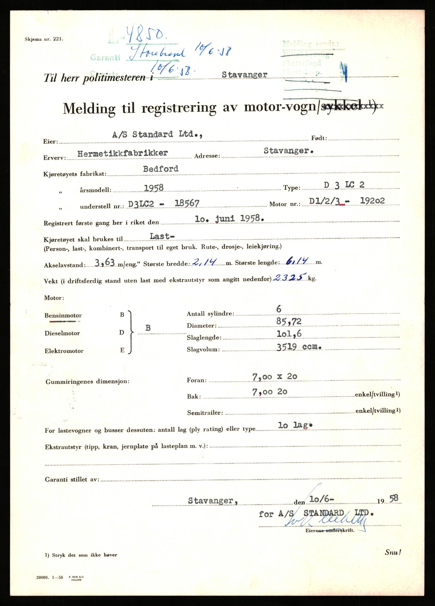 Stavanger trafikkstasjon, SAST/A-101942/0/F/L0013: L-4700 - L-5079, 1930-1971, p. 689