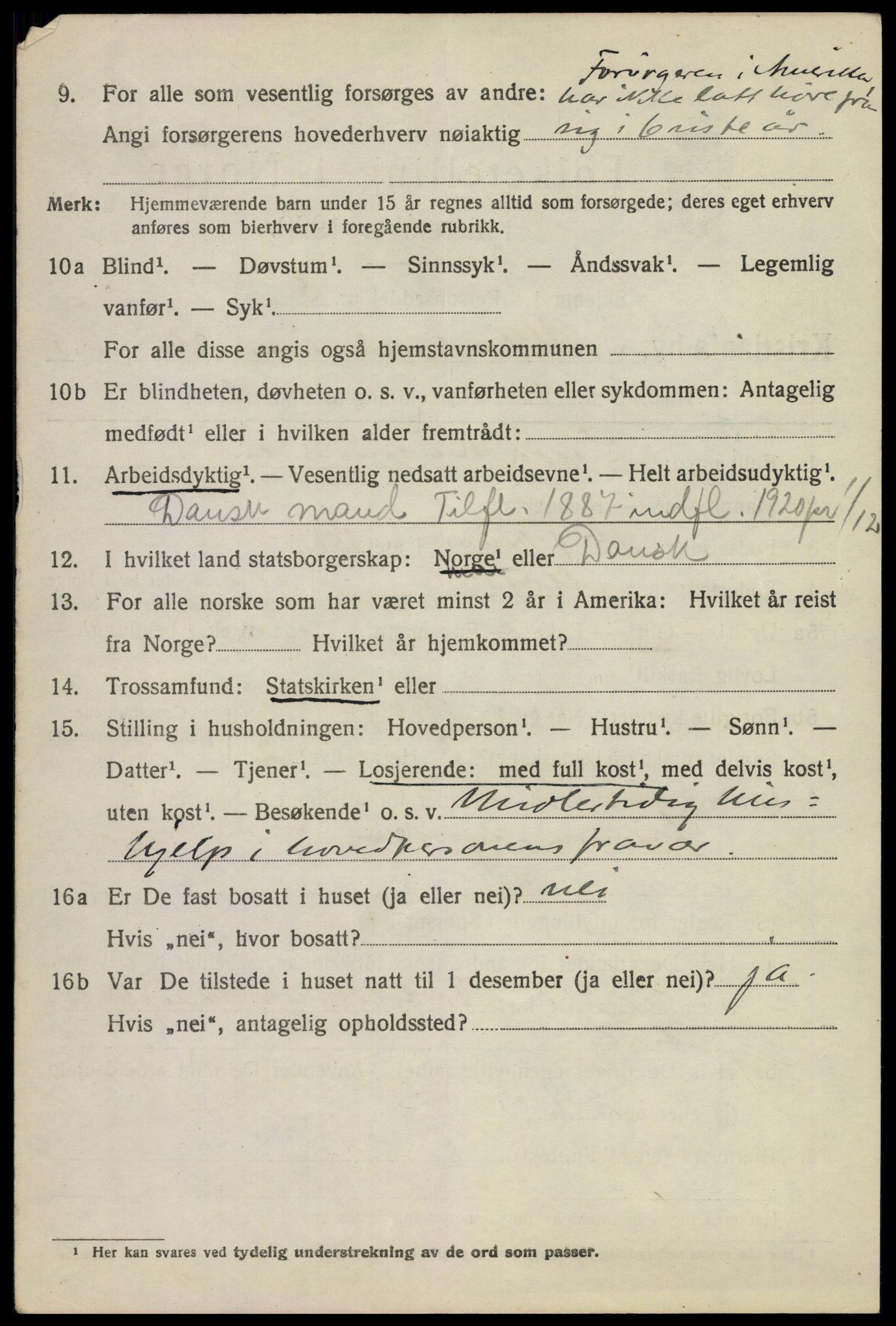 SAO, 1920 census for Kristiania, 1920, p. 651594