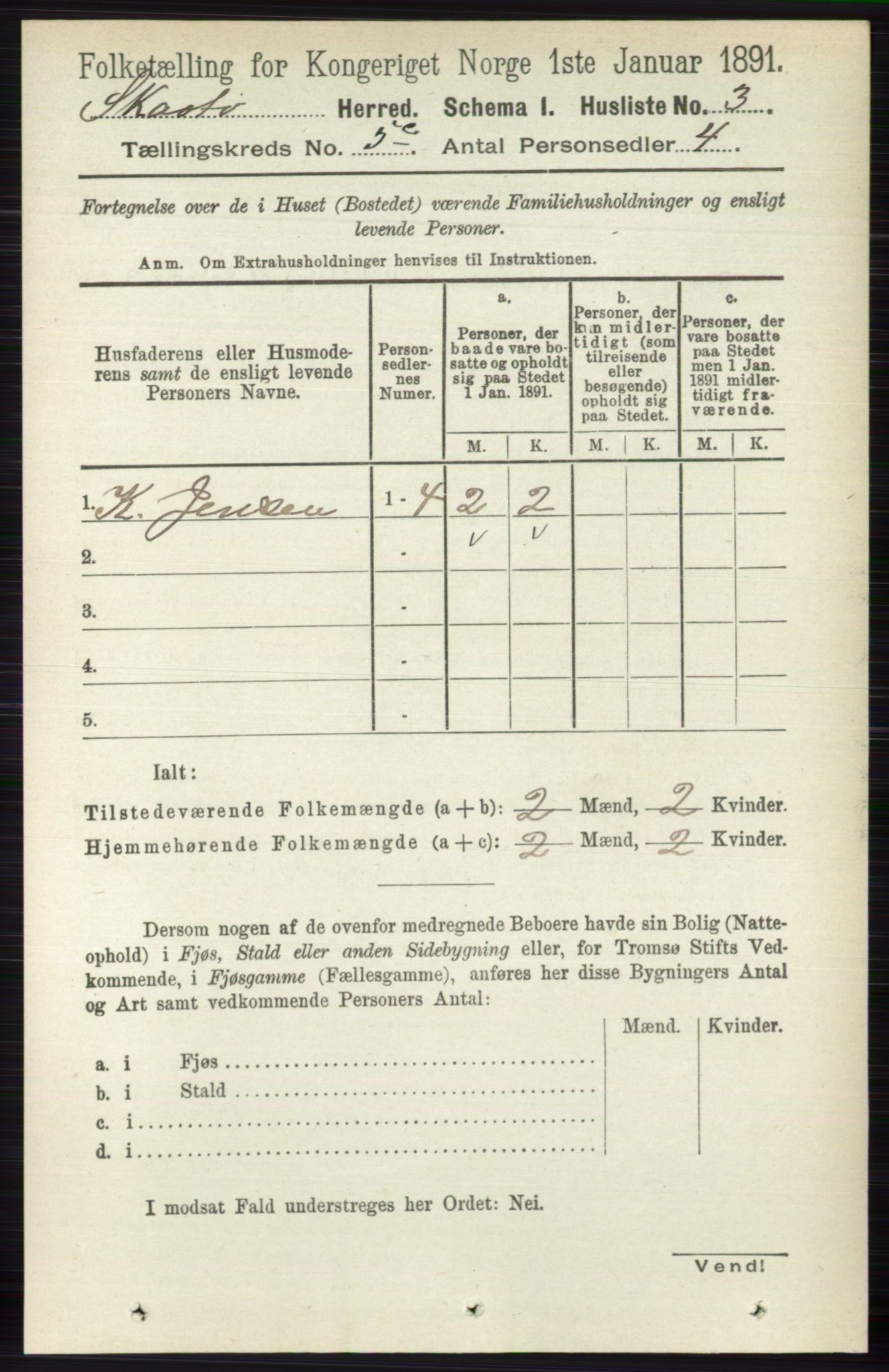 RA, 1891 census for 0815 Skåtøy, 1891, p. 2638