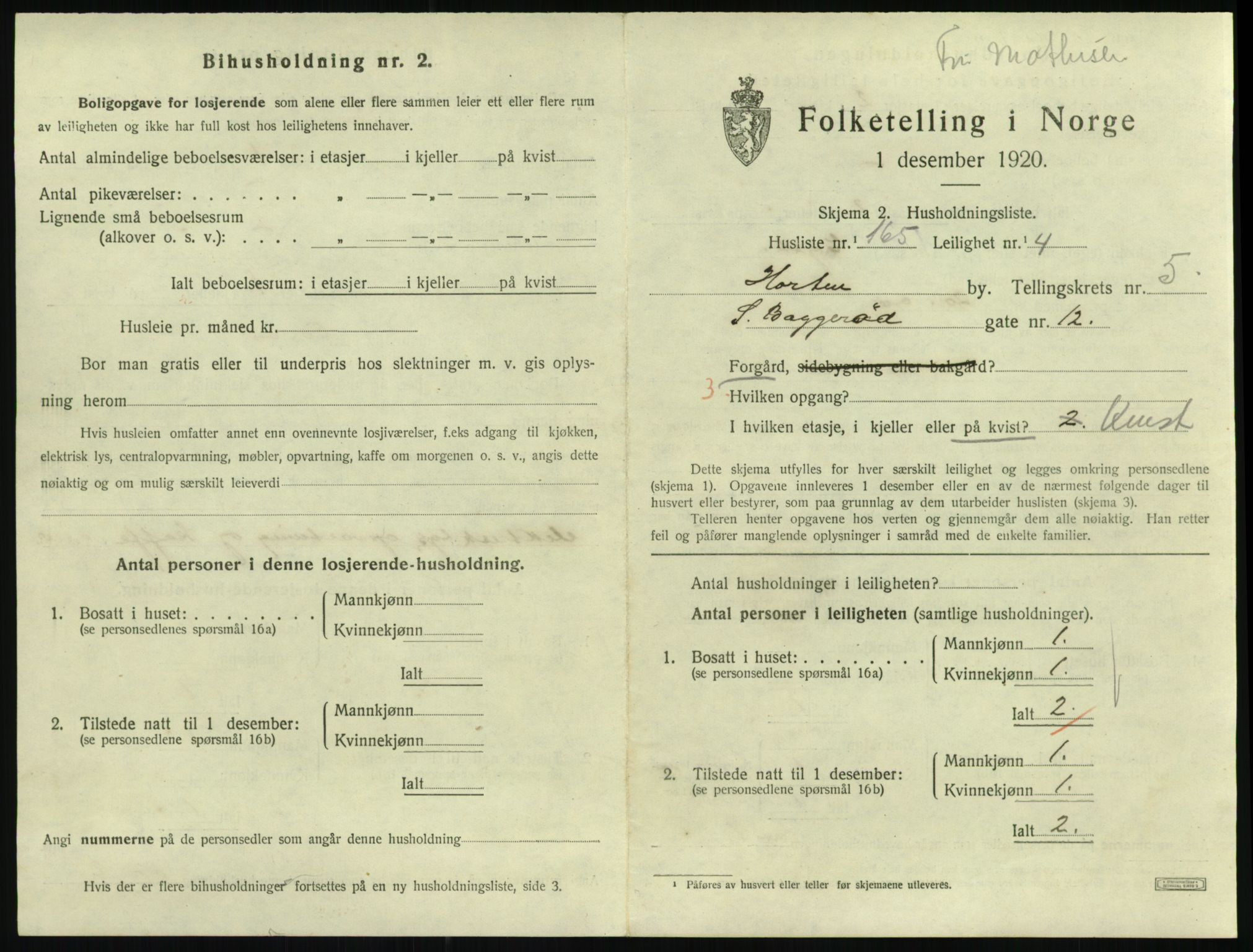 SAKO, 1920 census for Horten, 1920, p. 6235