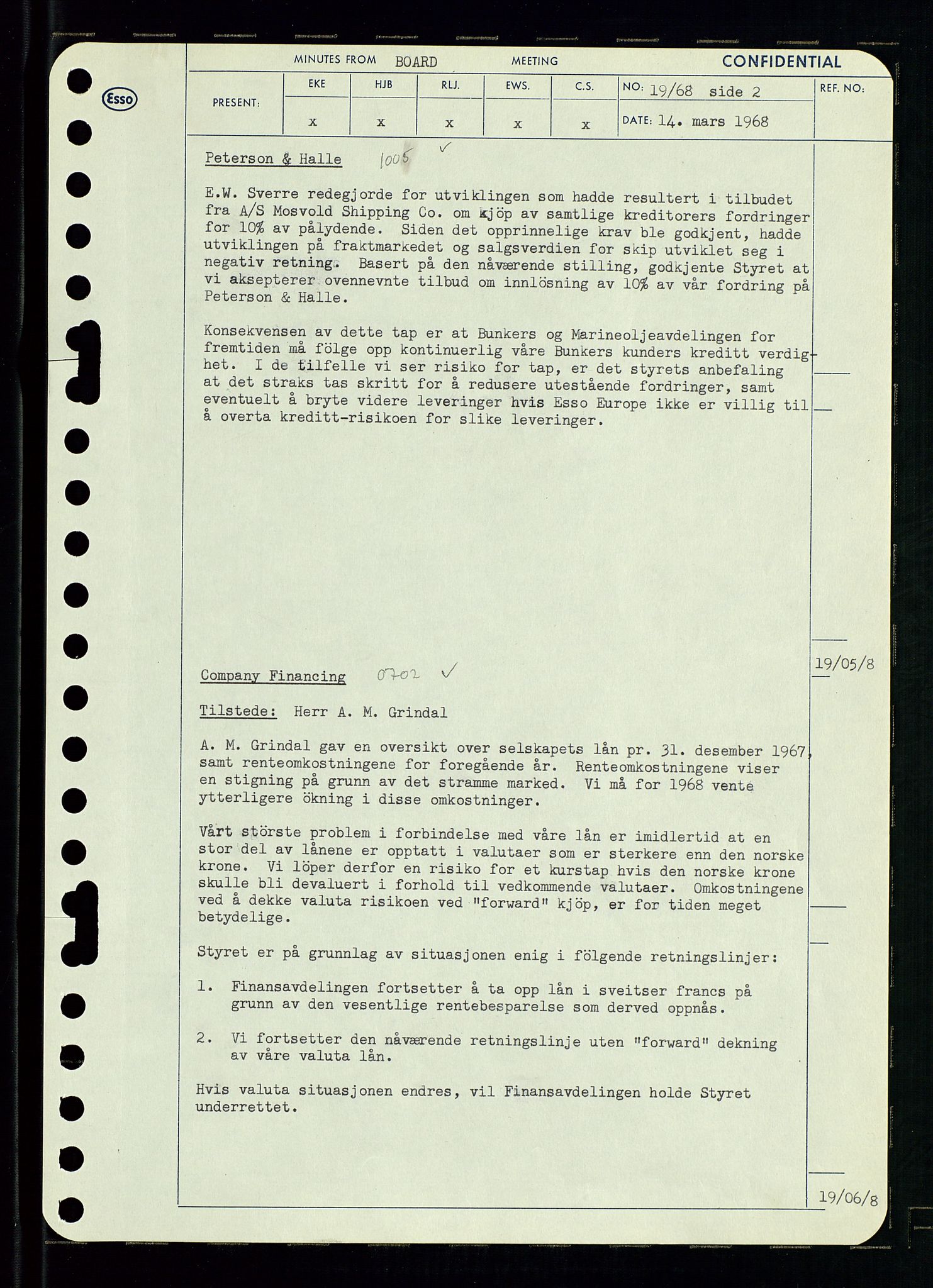 Pa 0982 - Esso Norge A/S, AV/SAST-A-100448/A/Aa/L0002/0004: Den administrerende direksjon Board minutes (styrereferater) / Den administrerende direksjon Board minutes (styrereferater), 1968, p. 32