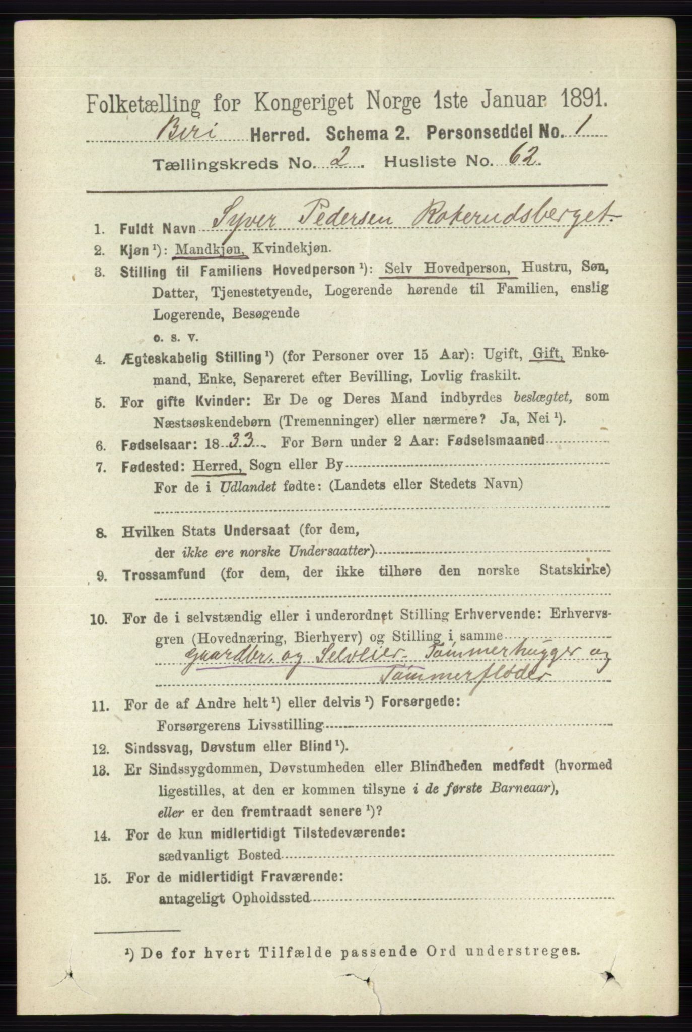 RA, 1891 census for 0525 Biri, 1891, p. 824