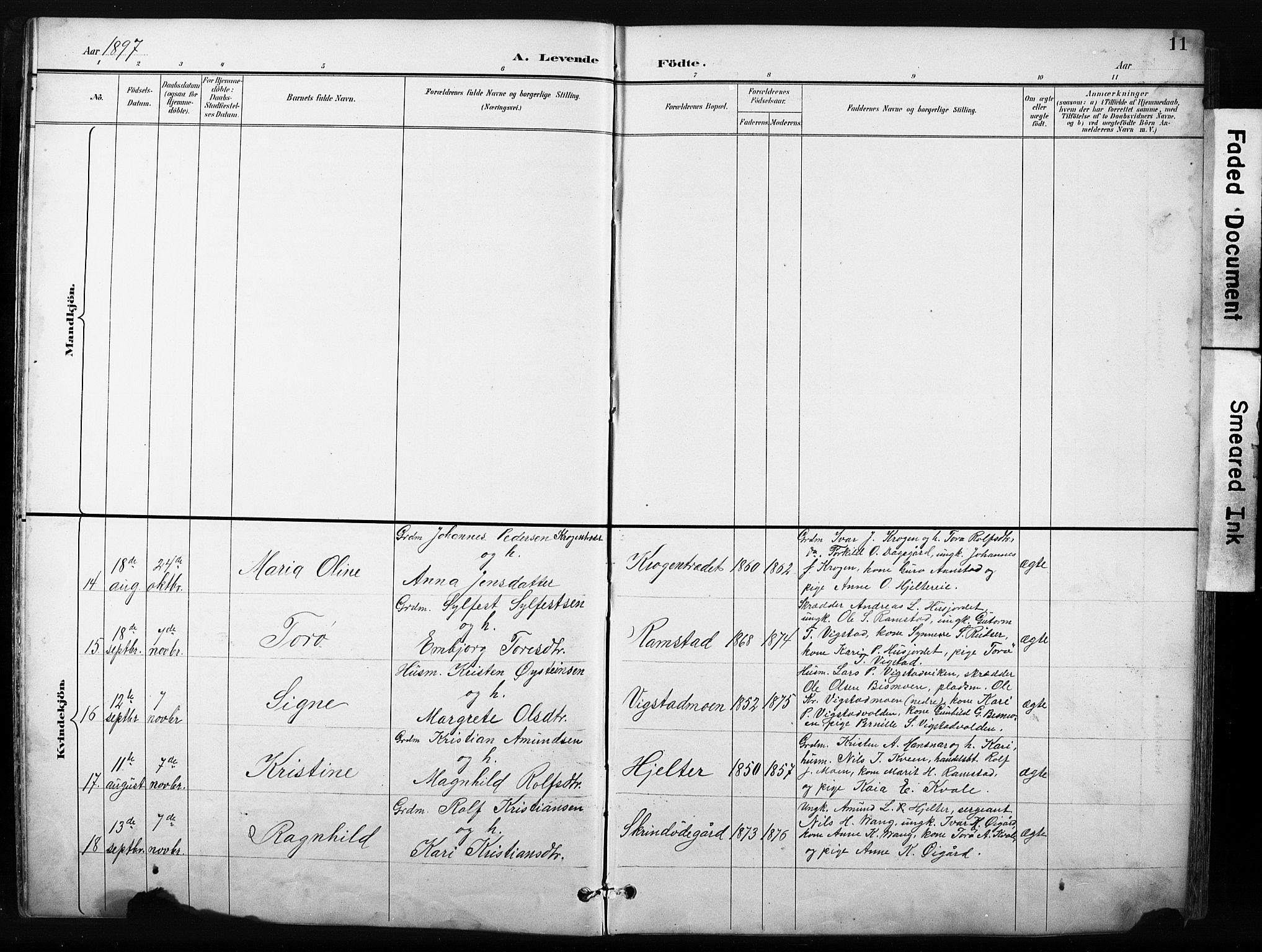 Skjåk prestekontor, SAH/PREST-072/H/Ha/Hab/L0003: Parish register (copy) no. 3, 1893-1932, p. 11