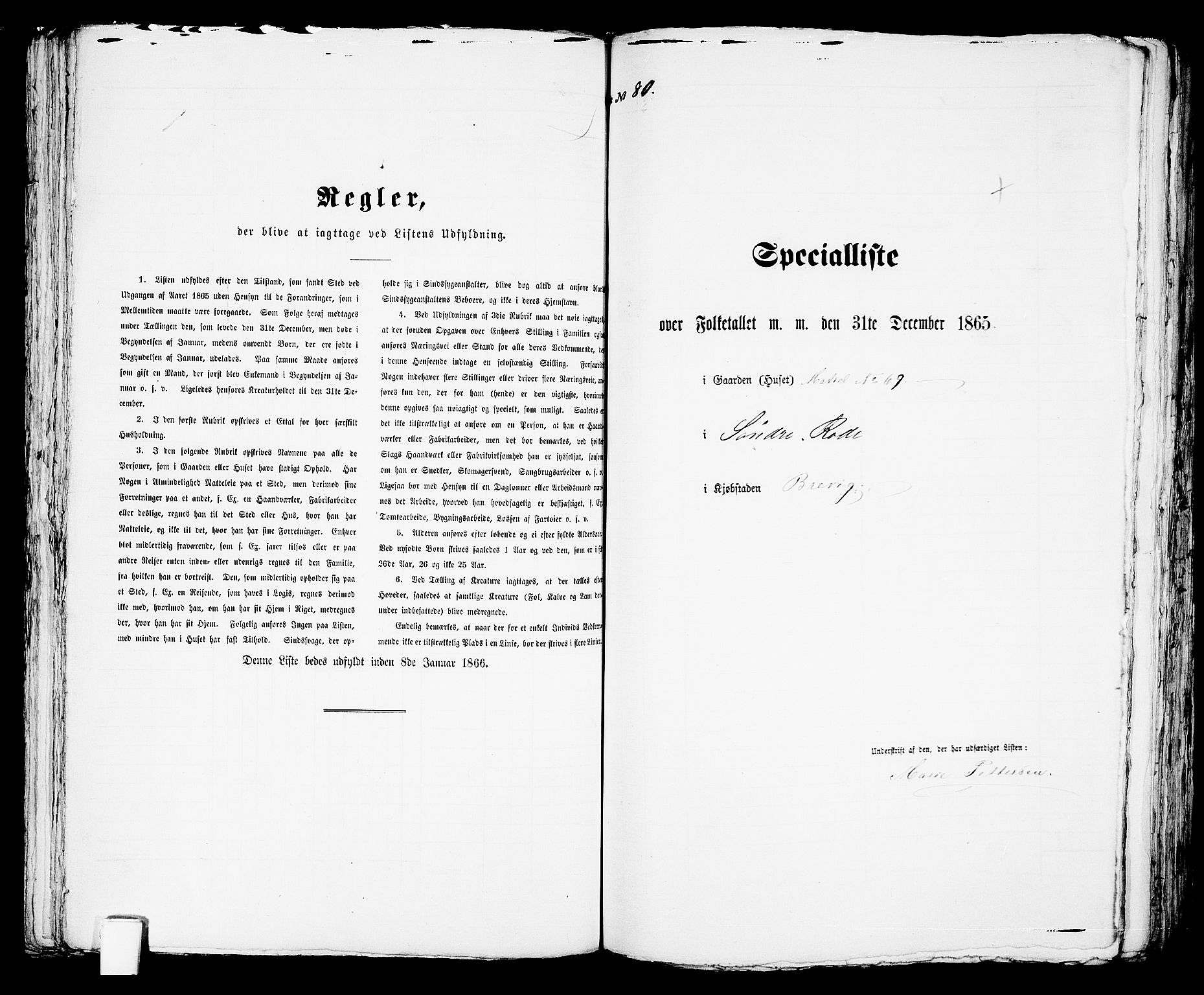 RA, 1865 census for Brevik, 1865, p. 538