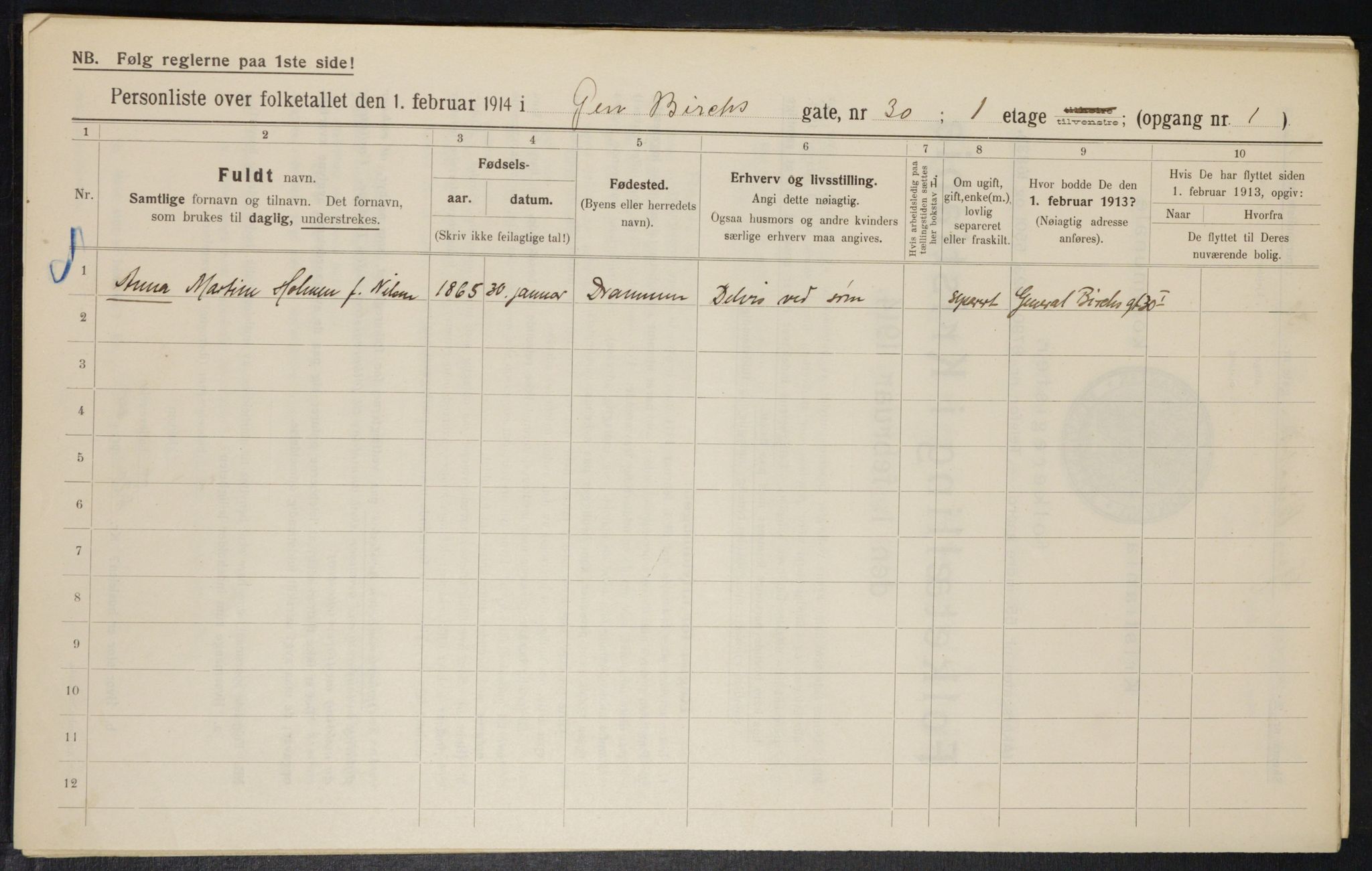 OBA, Municipal Census 1914 for Kristiania, 1914, p. 29222