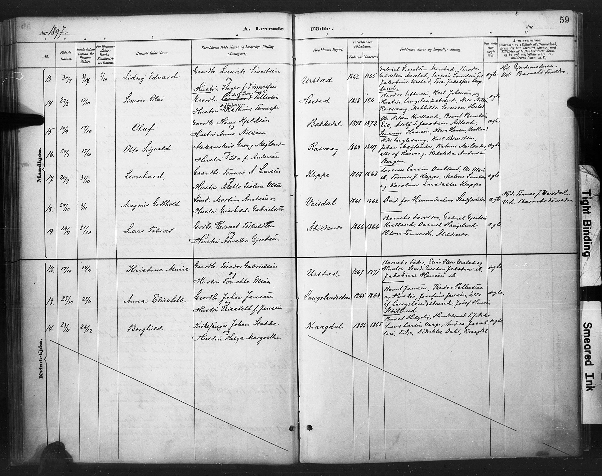 Flekkefjord sokneprestkontor, AV/SAK-1111-0012/F/Fa/Fab/L0006: Parish register (official) no. A 6, 1886-1901, p. 59