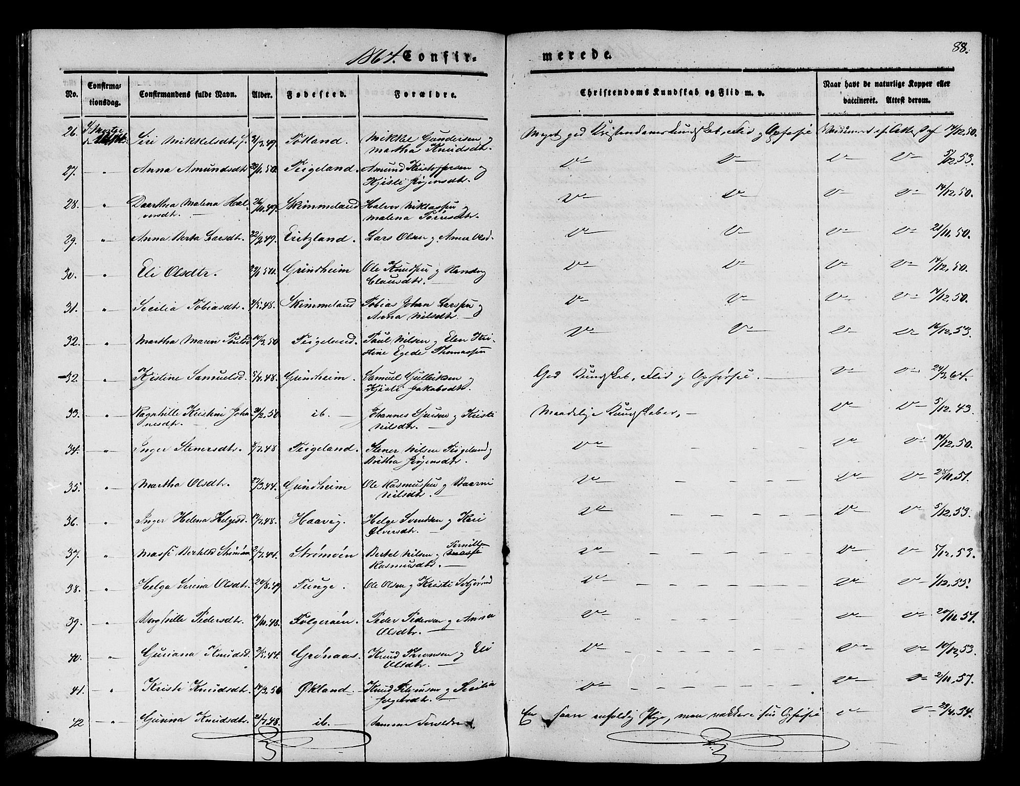 Finnås sokneprestembete, SAB/A-99925/H/Ha/Hab/Haba/L0001: Parish register (copy) no. A 1, 1851-1873, p. 88