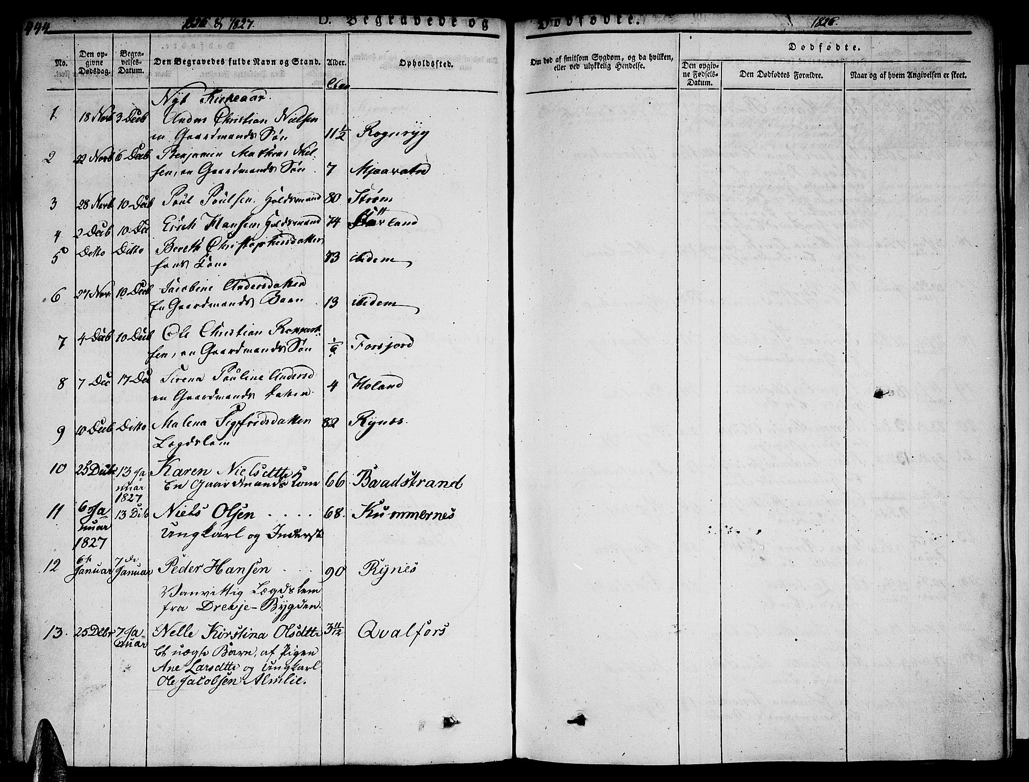 Ministerialprotokoller, klokkerbøker og fødselsregistre - Nordland, AV/SAT-A-1459/820/L0290: Parish register (official) no. 820A11, 1826-1845, p. 444