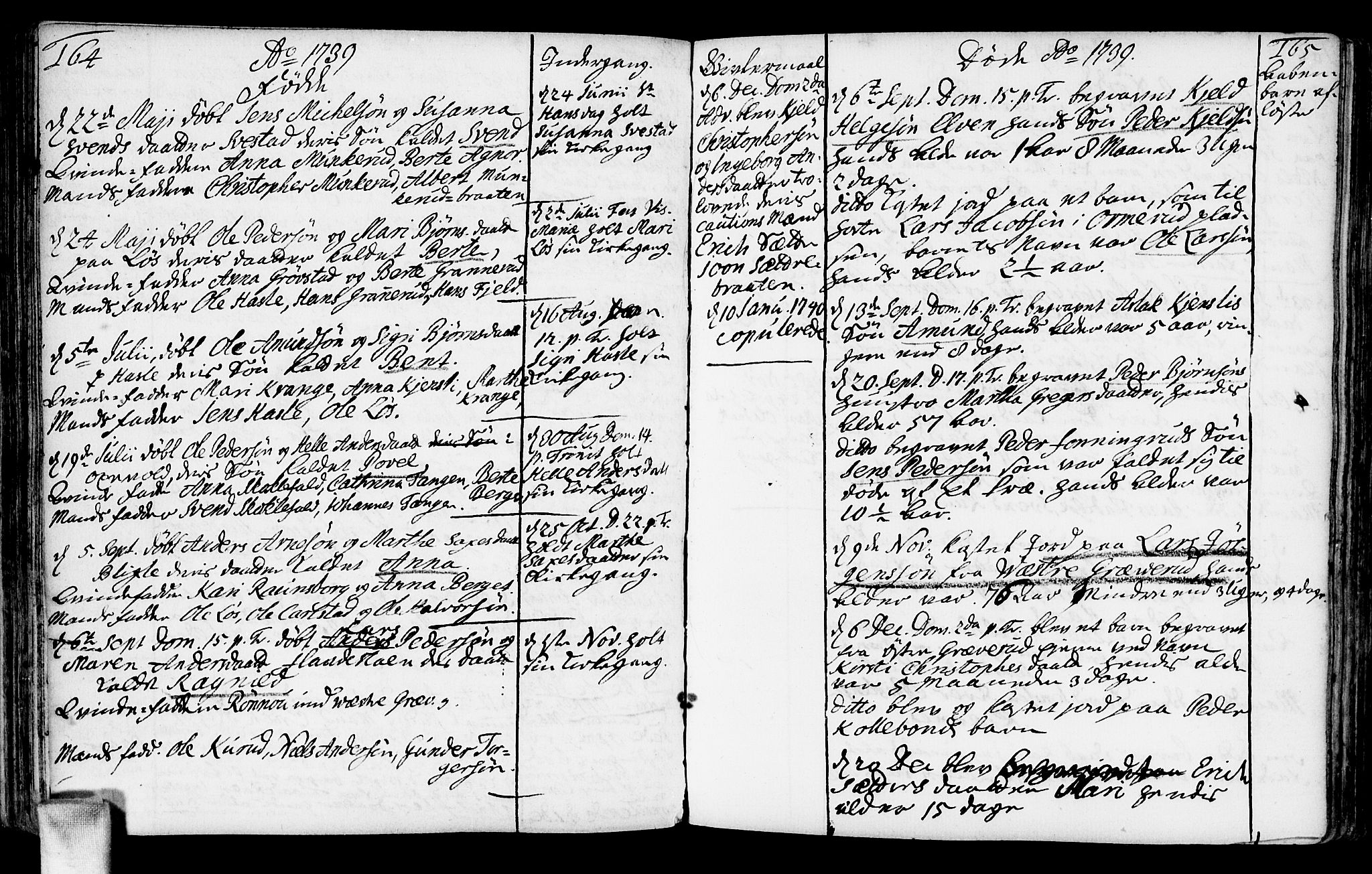 Nesodden prestekontor Kirkebøker, AV/SAO-A-10013/F/Fa/L0001: Parish register (official) no. I 1, 1709-1750, p. 164-165