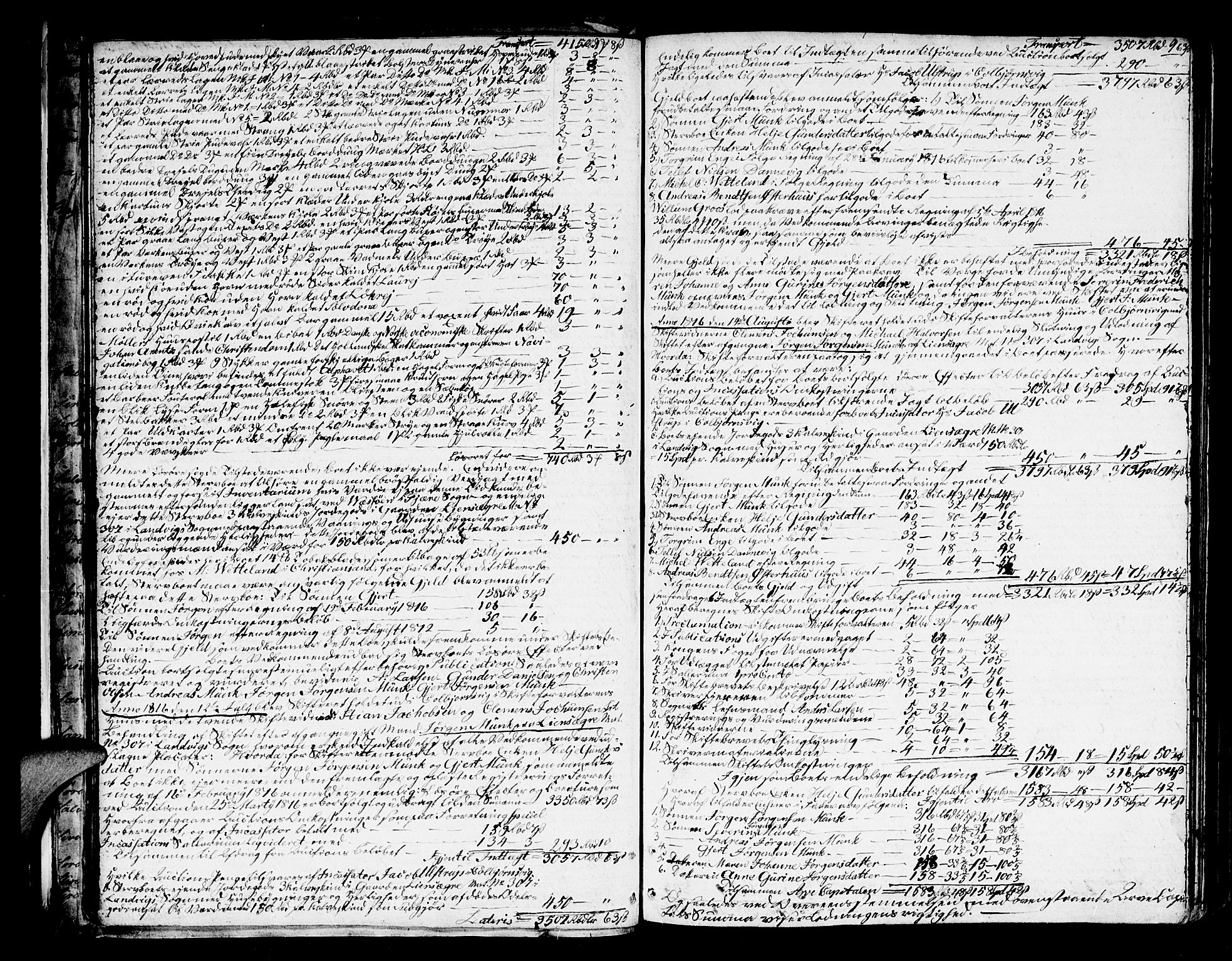 Nedenes sorenskriveri før 1824, SAK/1221-0007/H/Hc/L0055: Skifteprotokoll med register nr 40a, 1815-1820, p. 8b-9a