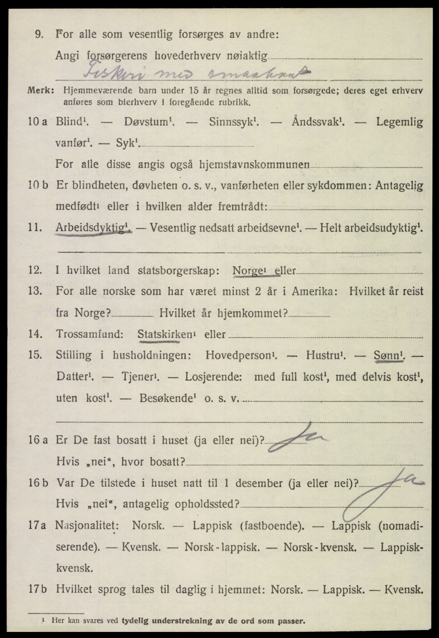 SAT, 1920 census for Lurøy, 1920, p. 2034