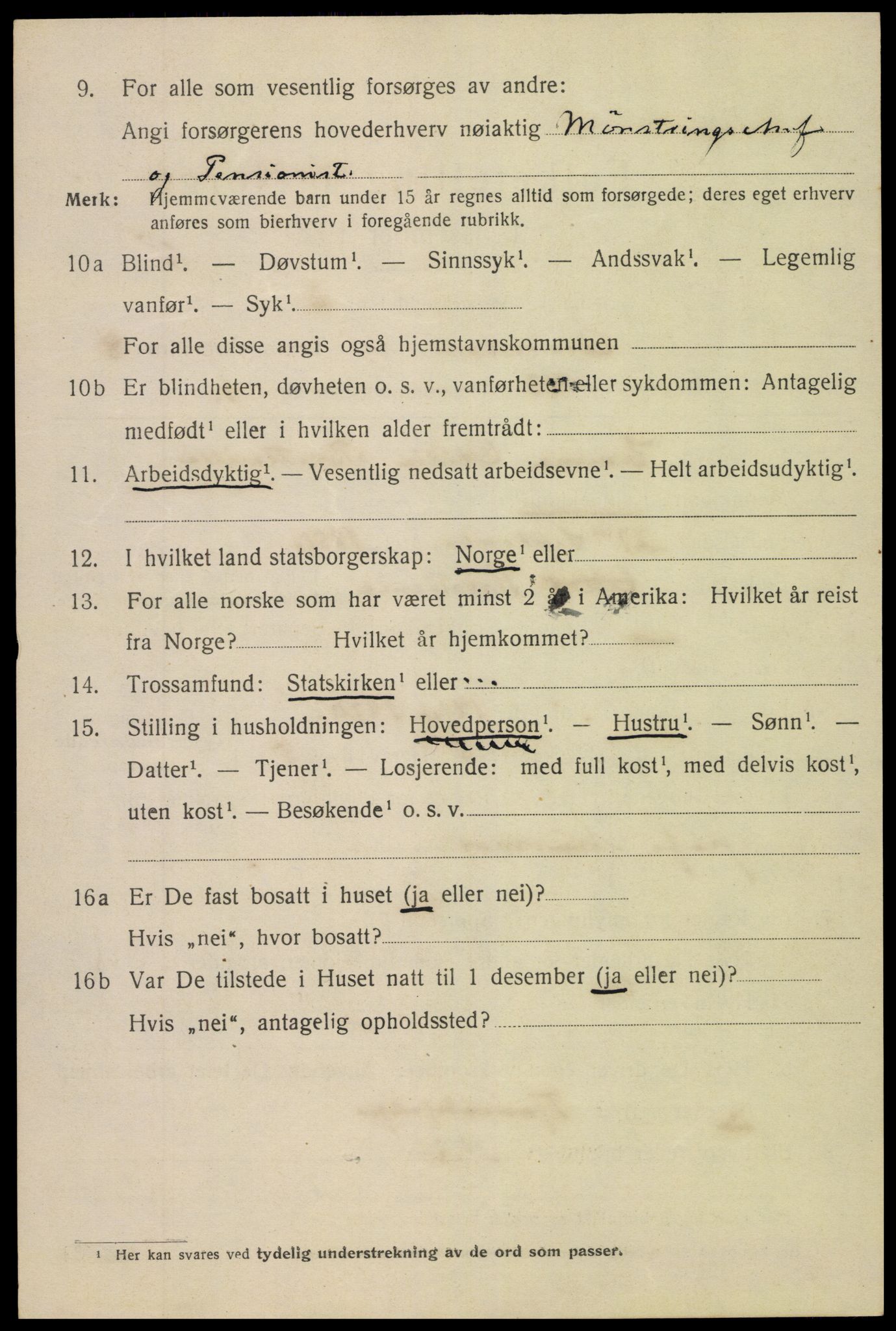 SAK, 1920 census for Arendal, 1920, p. 16041