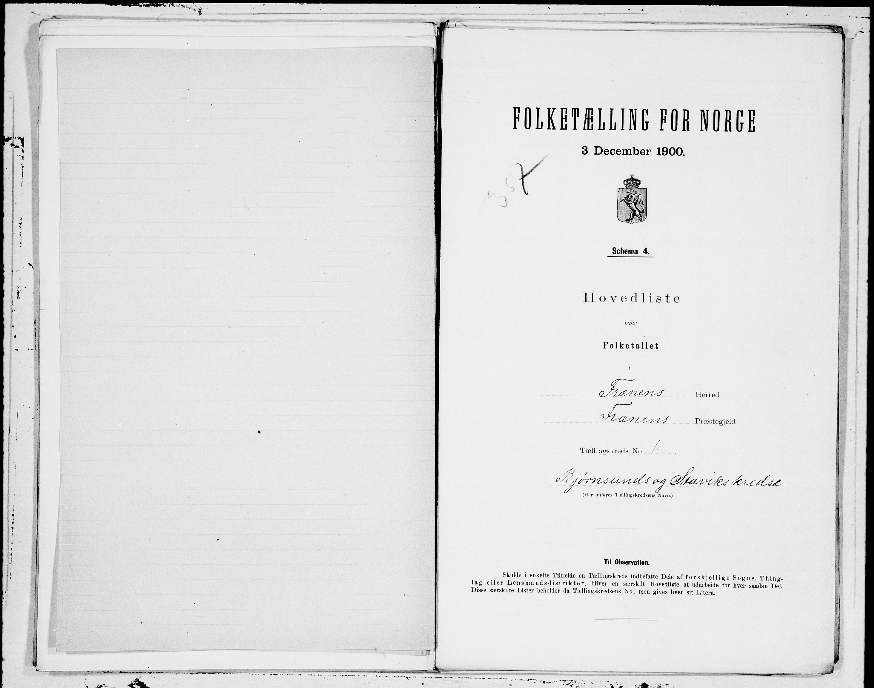 SAT, 1900 census for Fræna, 1900, p. 2