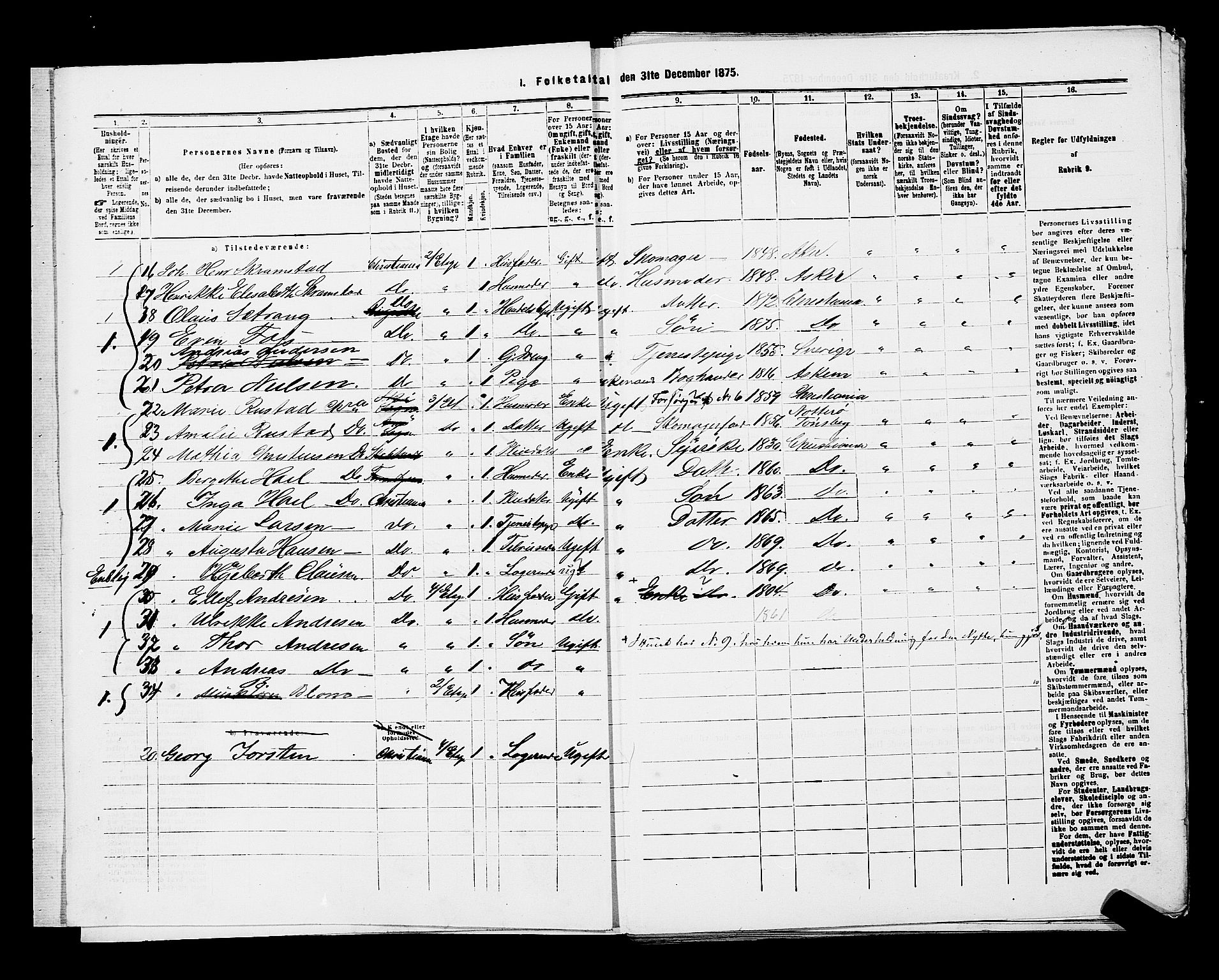 RA, 1875 census for 0301 Kristiania, 1875, p. 4778