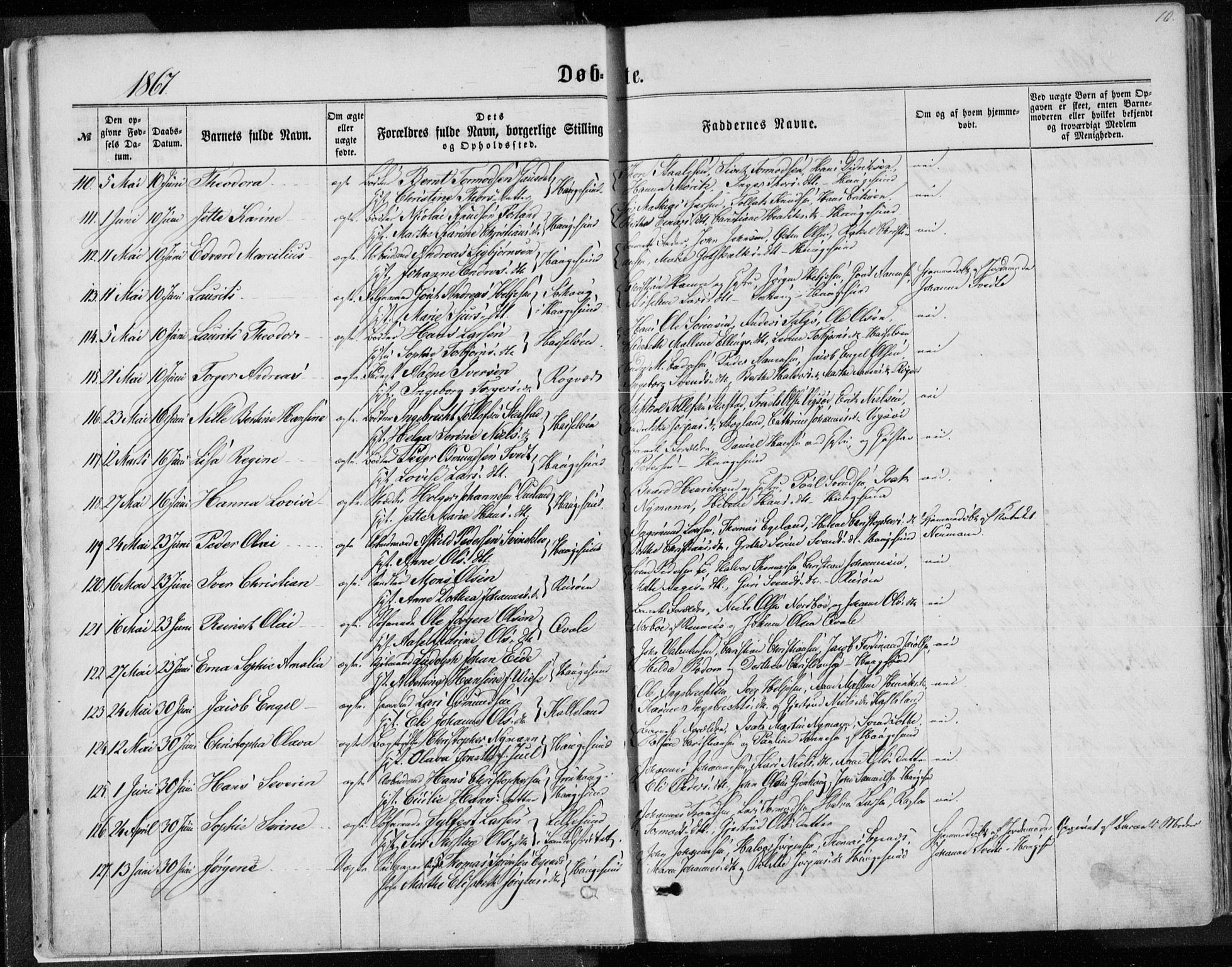 Torvastad sokneprestkontor, AV/SAST-A -101857/H/Ha/Haa/L0012: Parish register (official) no. A 12.1, 1867-1877, p. 10