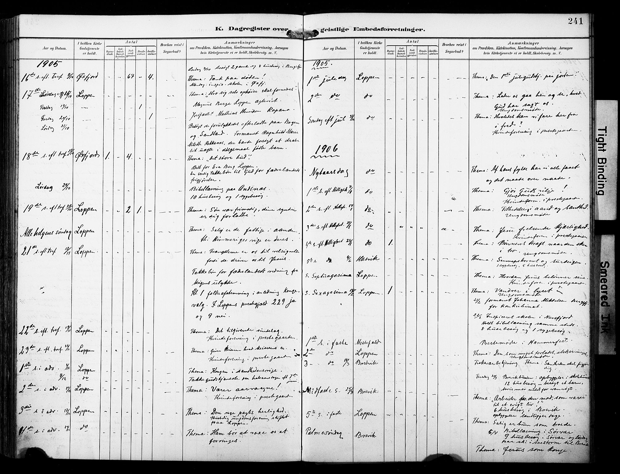 Loppa sokneprestkontor, AV/SATØ-S-1339/H/Ha/L0009kirke: Parish register (official) no. 9, 1895-1909, p. 241