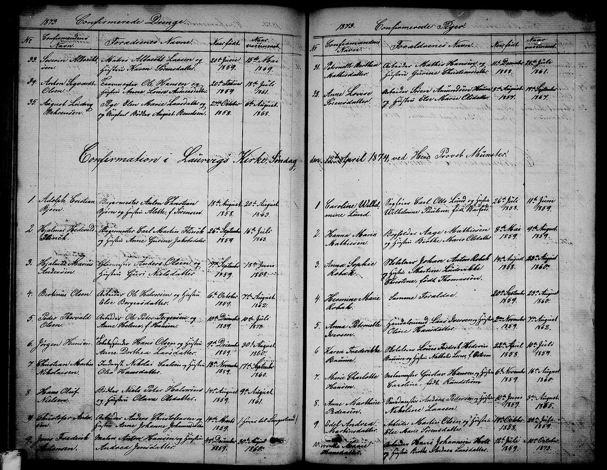 Larvik kirkebøker, SAKO/A-352/G/Ga/L0004: Parish register (copy) no. I 4, 1871-1888, p. 255