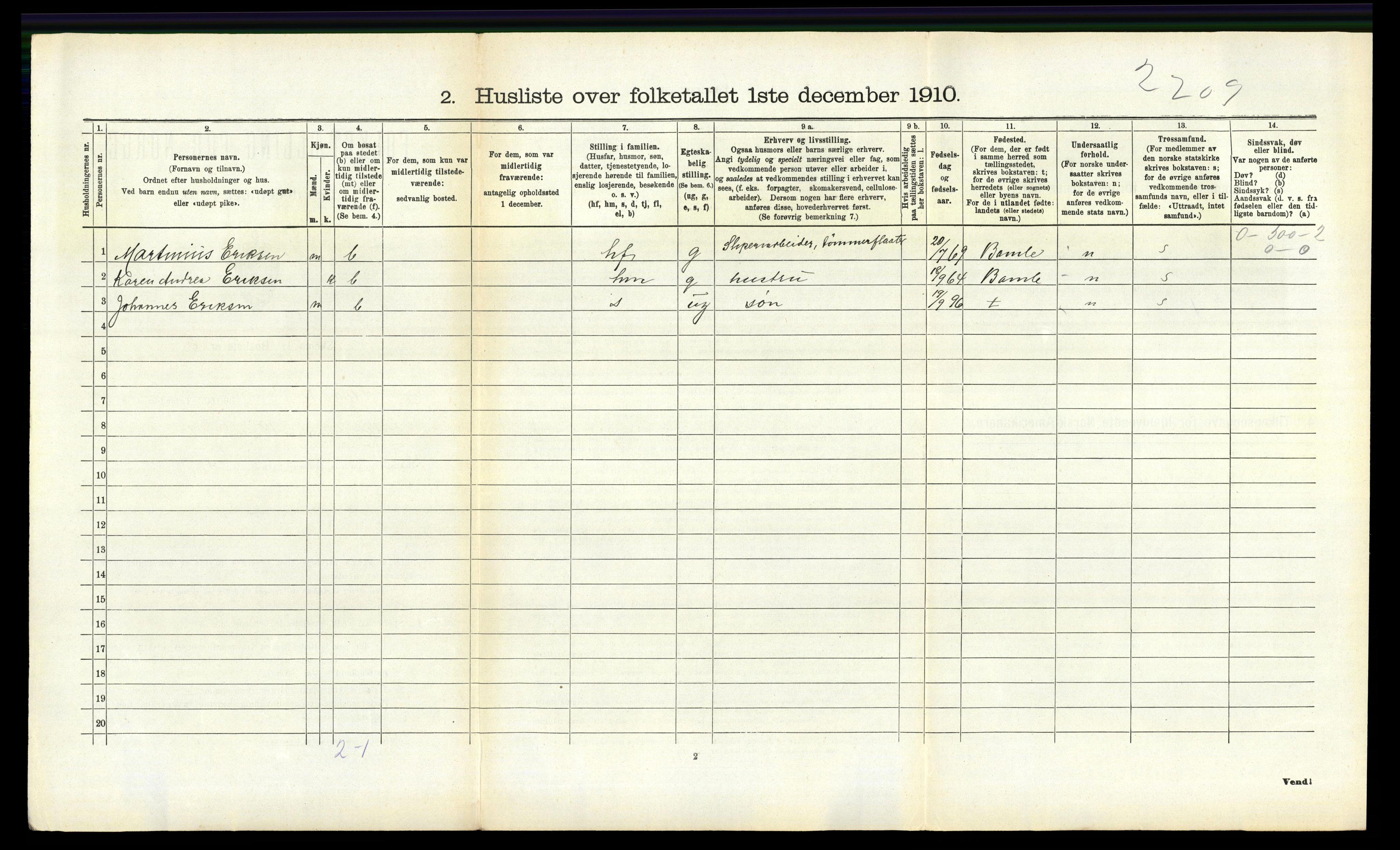 RA, 1910 census for Skåtøy, 1910, p. 1076