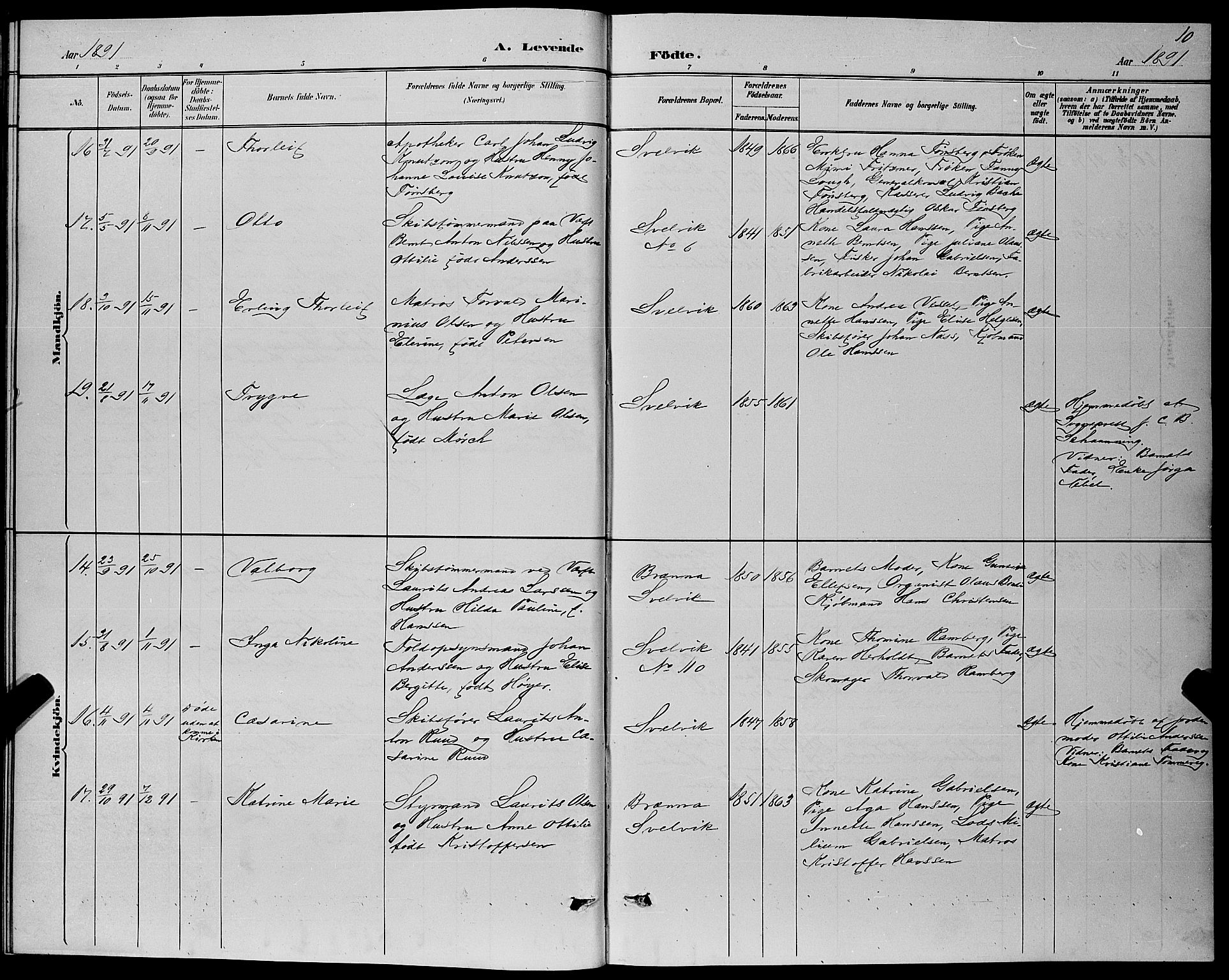 Strømm kirkebøker, AV/SAKO-A-322/G/Gb/L0001: Parish register (copy) no. II 1, 1889-1896, p. 10