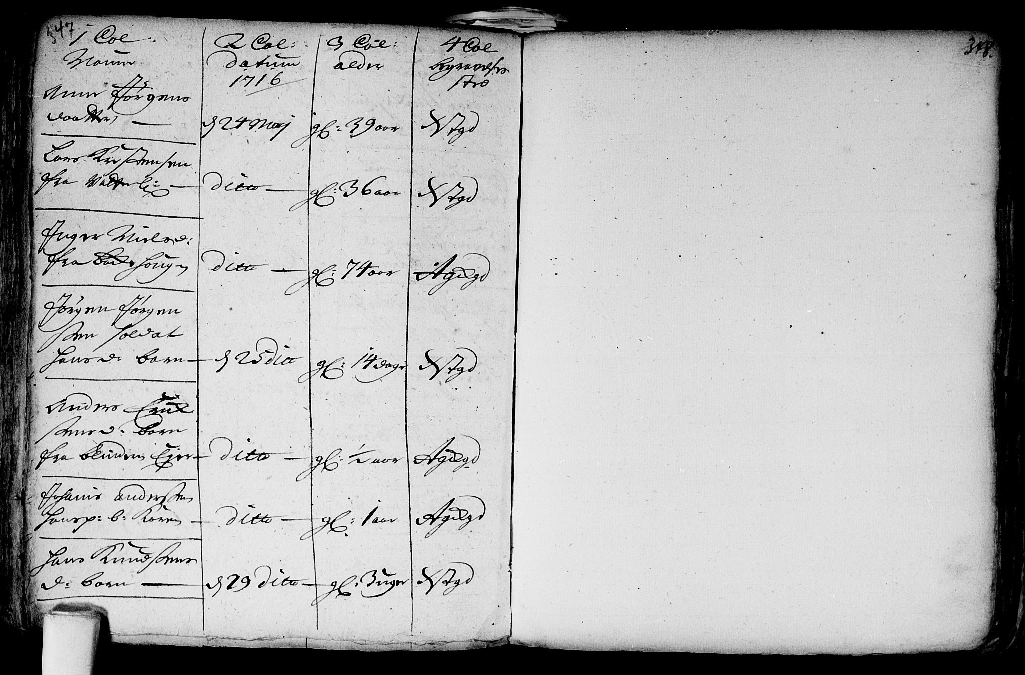 Aker prestekontor kirkebøker, AV/SAO-A-10861/F/L0002: Parish register (official) no. 2, 1714-1720, p. 347-348