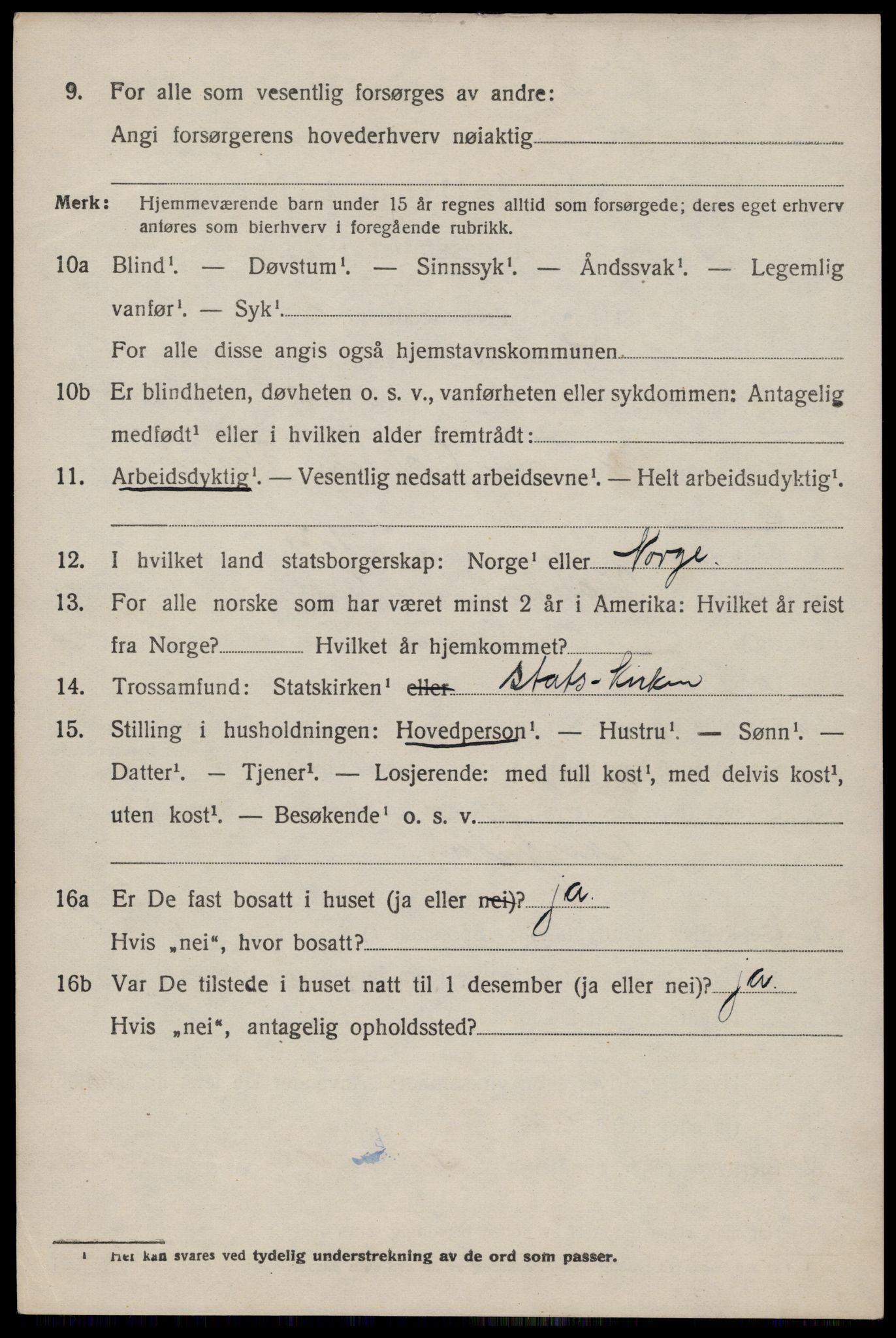 SAST, 1920 census for Suldal, 1920, p. 3233