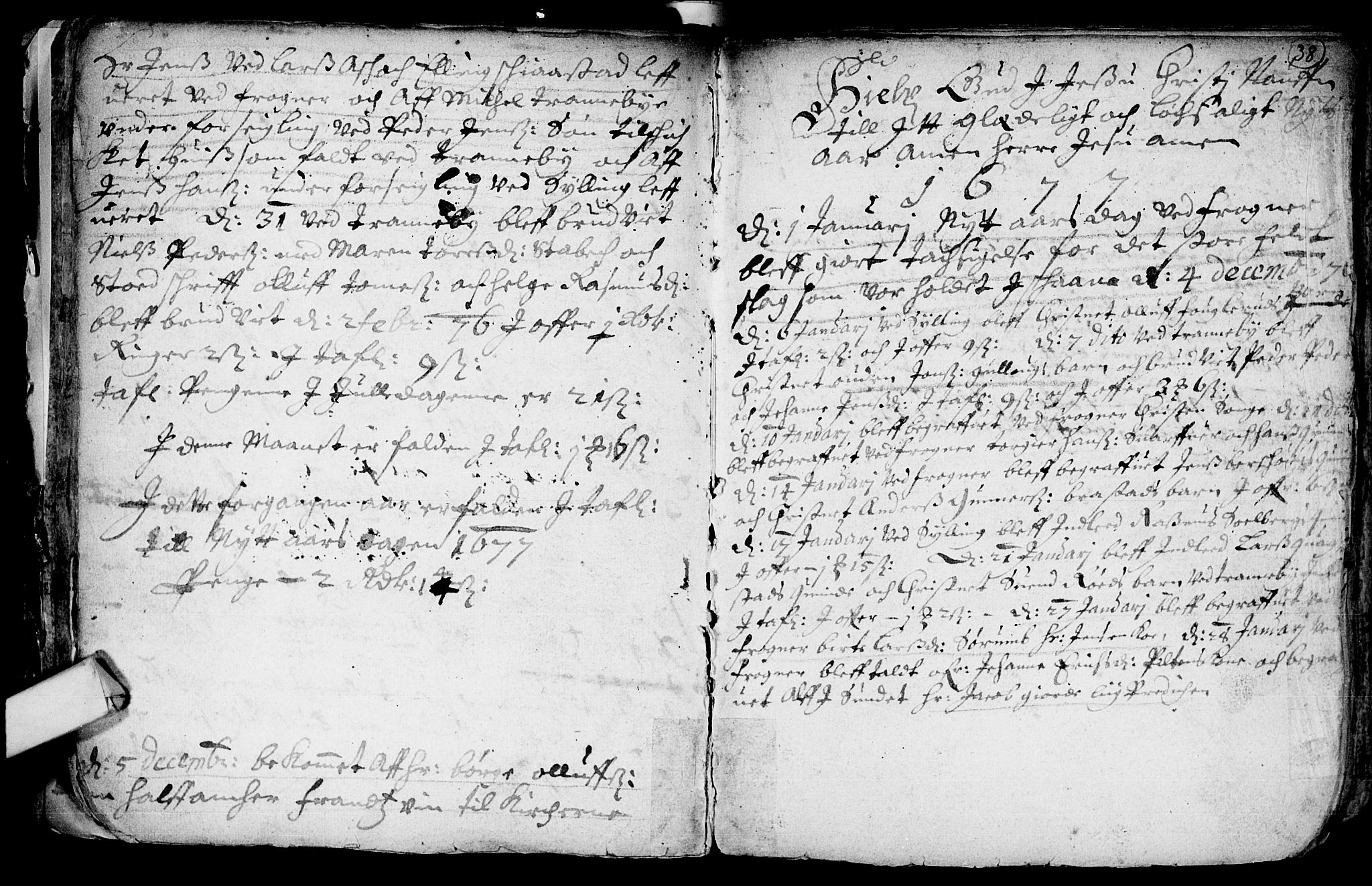 Lier kirkebøker, AV/SAKO-A-230/F/Fa/L0001: Parish register (official) no. I 1, 1672-1701, p. 38