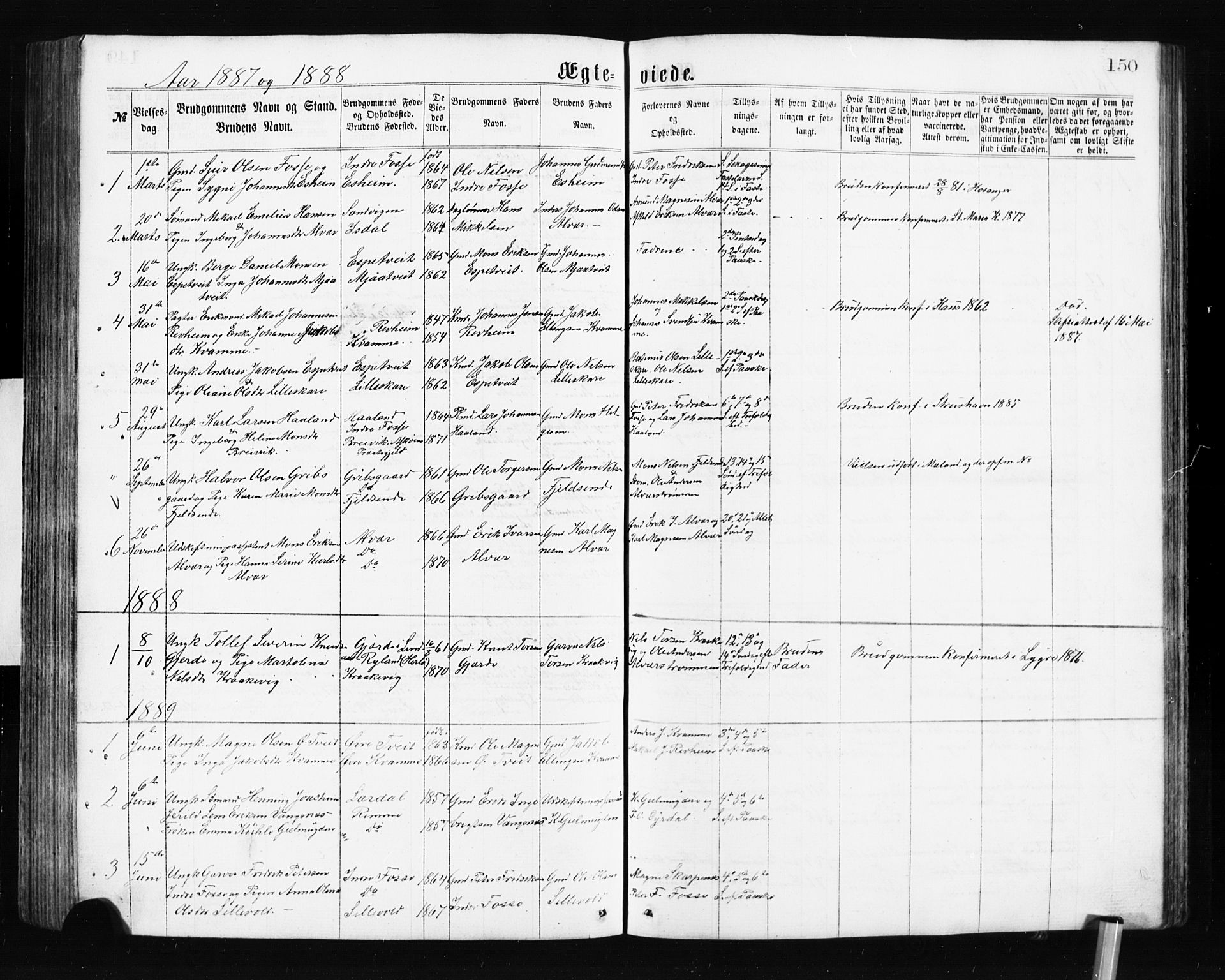 Alversund Sokneprestembete, SAB/A-73901/H/Ha/Hab: Parish register (copy) no. A 2, 1864-1905, p. 150
