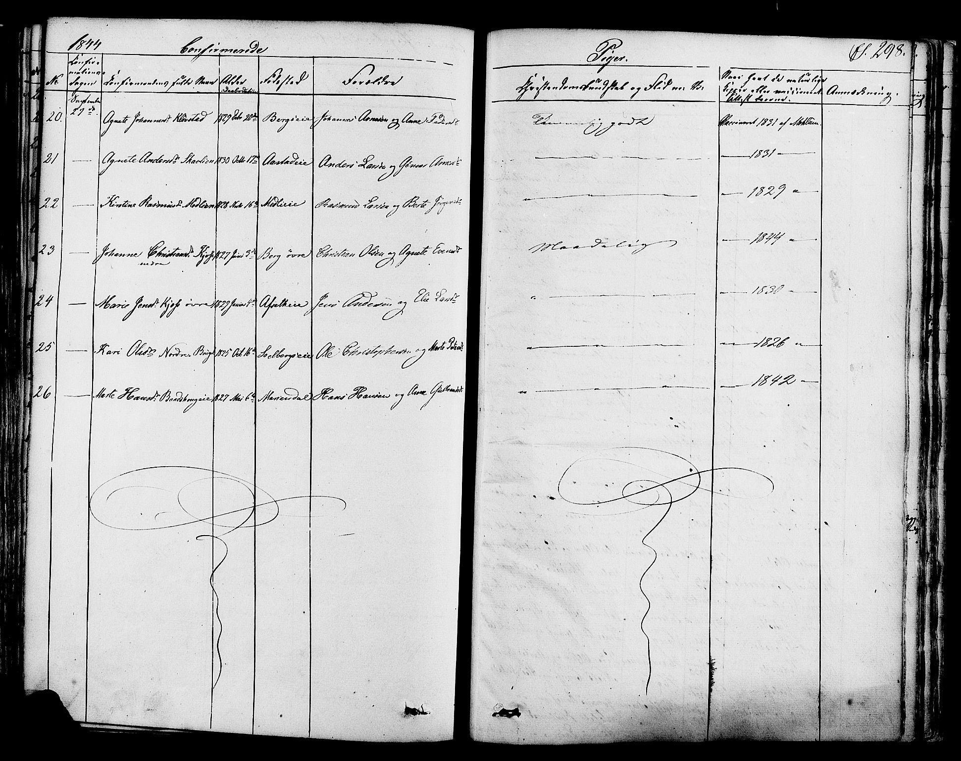 Ringsaker prestekontor, SAH/PREST-014/K/Ka/L0008: Parish register (official) no. 8, 1837-1850, p. 298