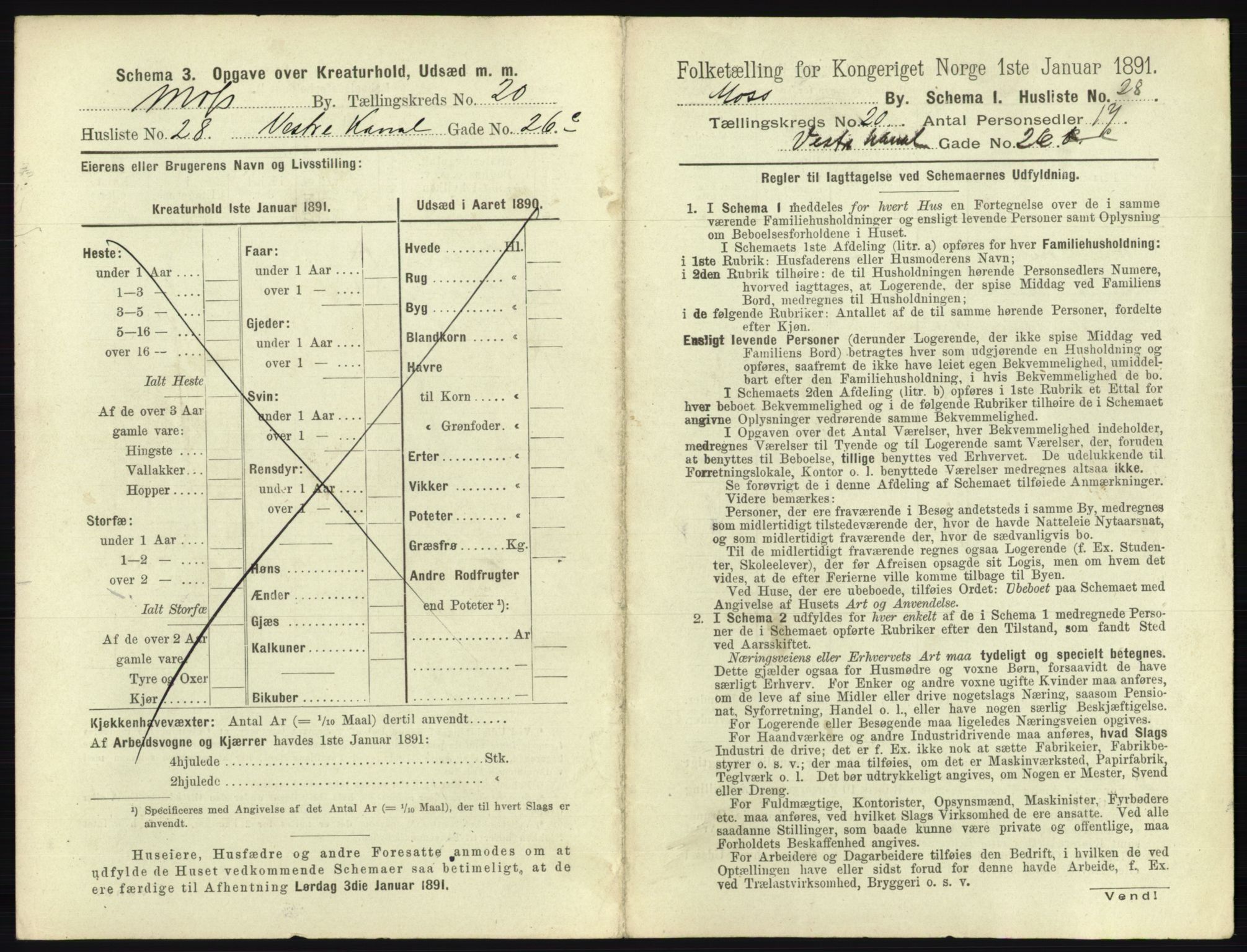 RA, 1891 census for 0104 Moss, 1891, p. 1268