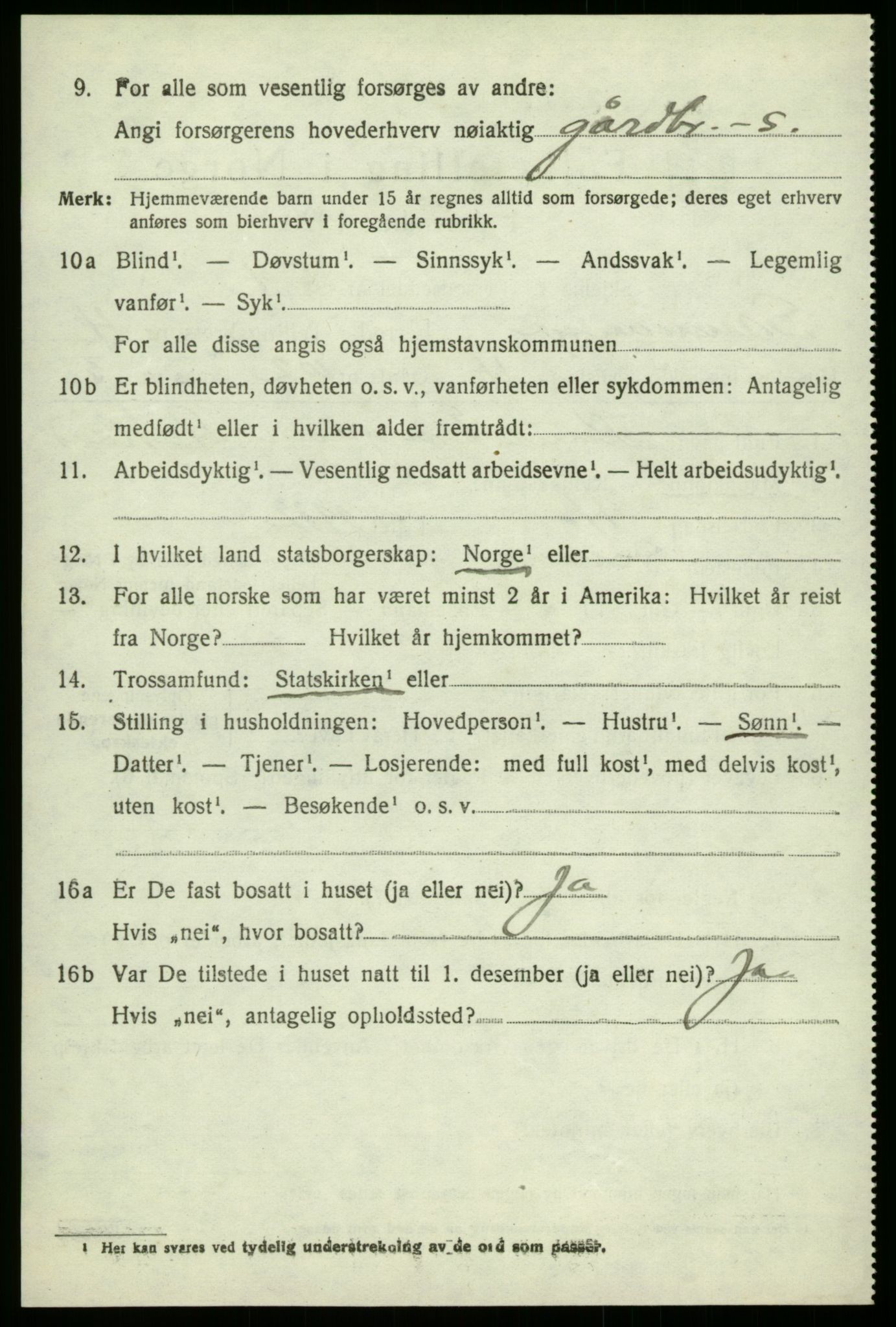 SAB, 1920 census for Samnanger, 1920, p. 1698