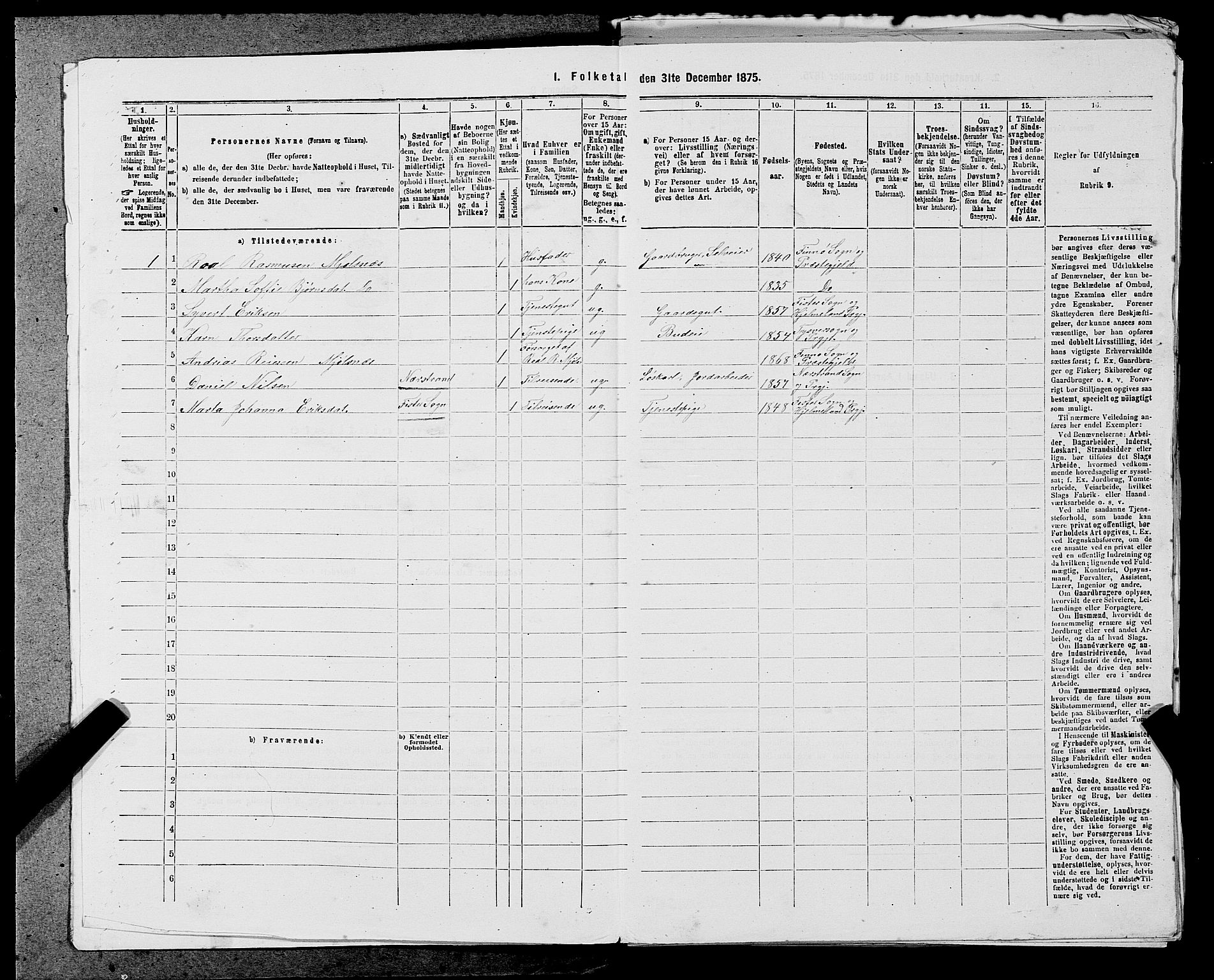 SAST, 1875 census for 1141P Finnøy, 1875, p. 161