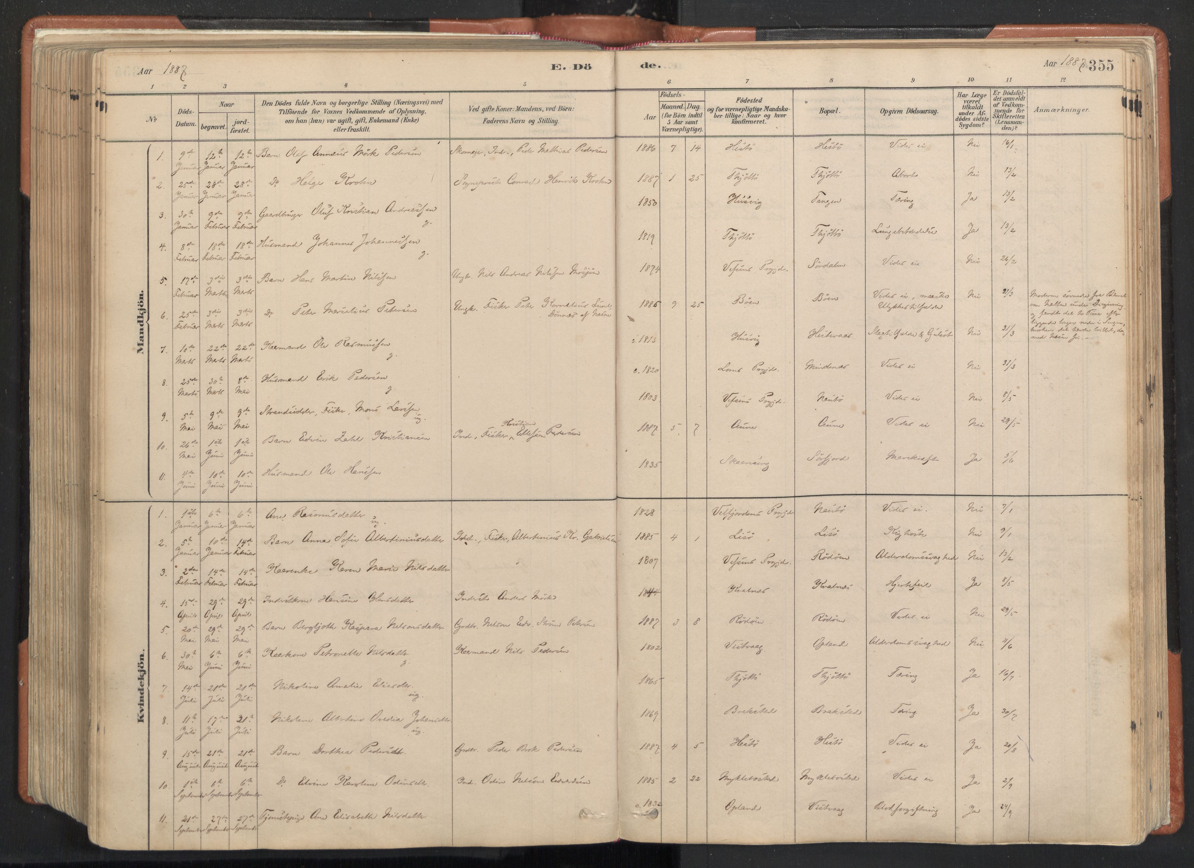 Ministerialprotokoller, klokkerbøker og fødselsregistre - Nordland, SAT/A-1459/817/L0264: Parish register (official) no. 817A04, 1878-1907, p. 355
