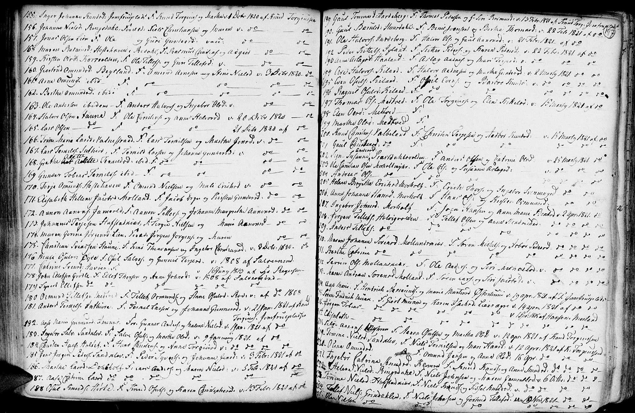 Hommedal sokneprestkontor, AV/SAK-1111-0023/F/Fa/Fab/L0002: Parish register (official) no. A 2 /1, 1741-1848, p. 197