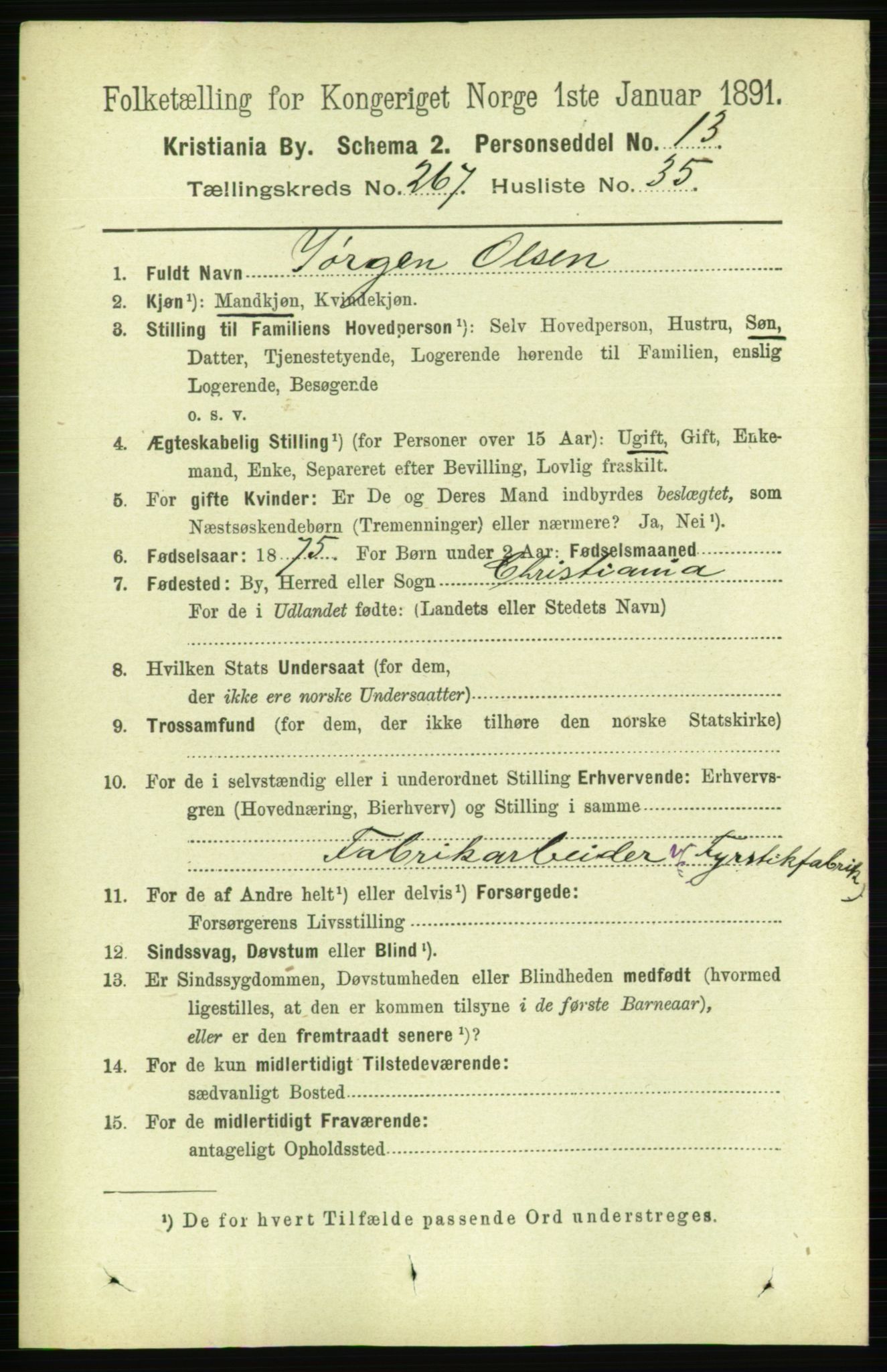 RA, 1891 census for 0301 Kristiania, 1891, p. 161923