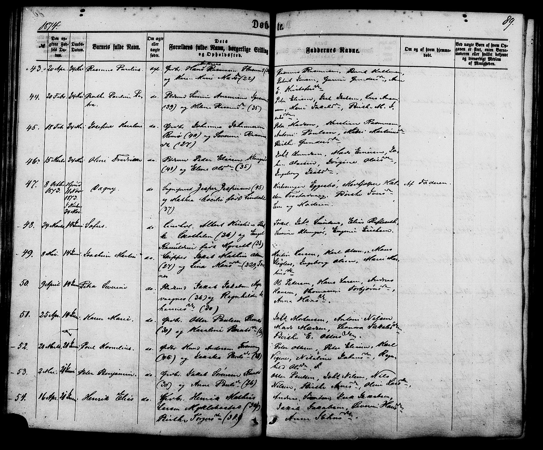 Ministerialprotokoller, klokkerbøker og fødselsregistre - Møre og Romsdal, AV/SAT-A-1454/507/L0071: Parish register (official) no. 507A06, 1863-1878, p. 89