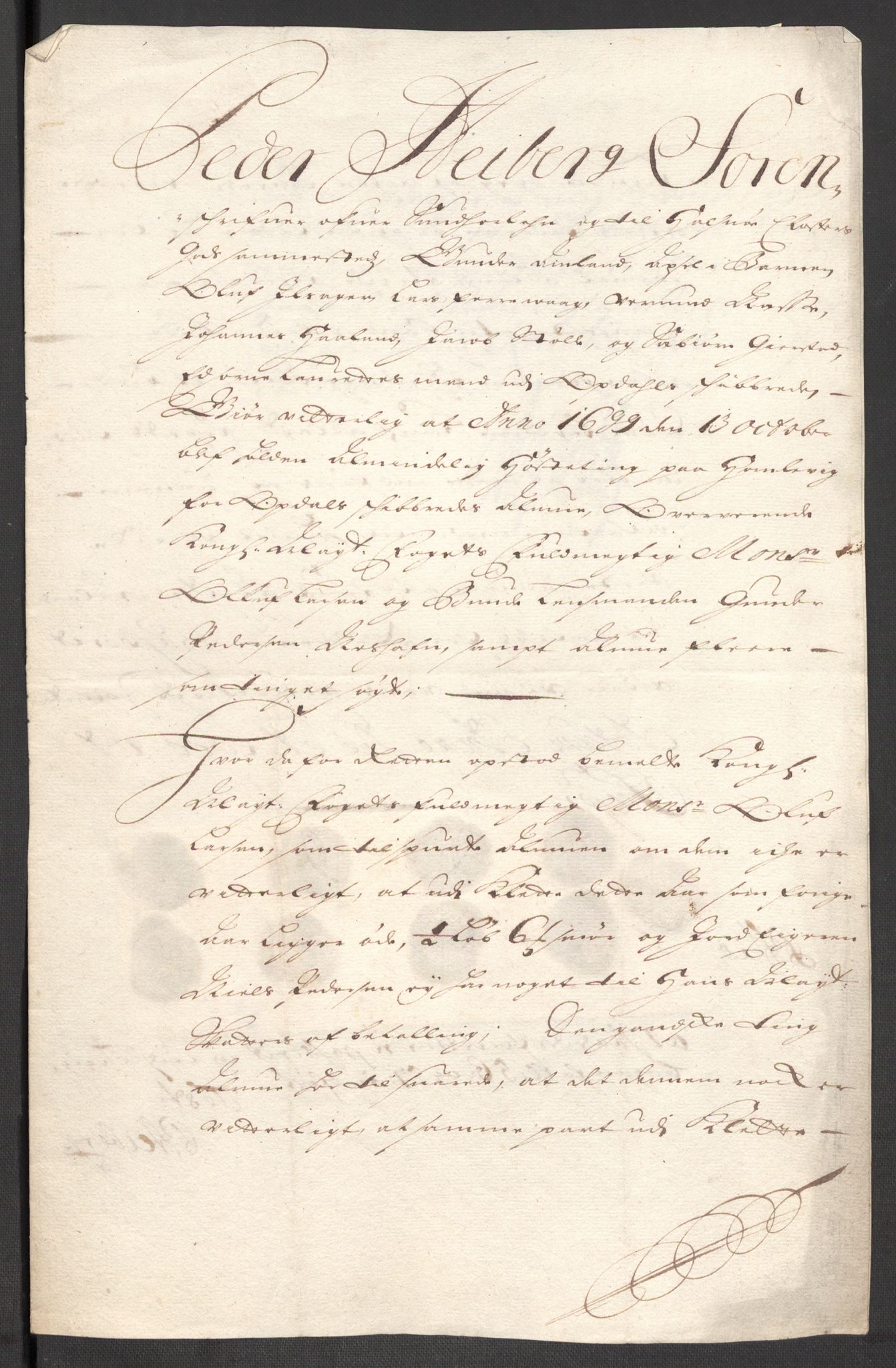 Rentekammeret inntil 1814, Reviderte regnskaper, Fogderegnskap, AV/RA-EA-4092/R48/L2978: Fogderegnskap Sunnhordland og Hardanger, 1699, p. 400