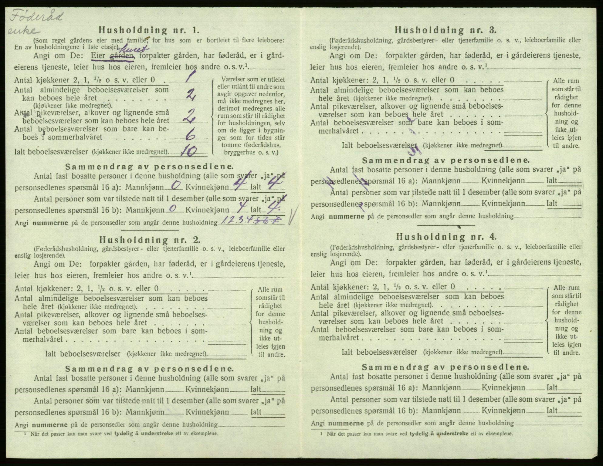 SAB, 1920 census for Kinsarvik, 1920, p. 455