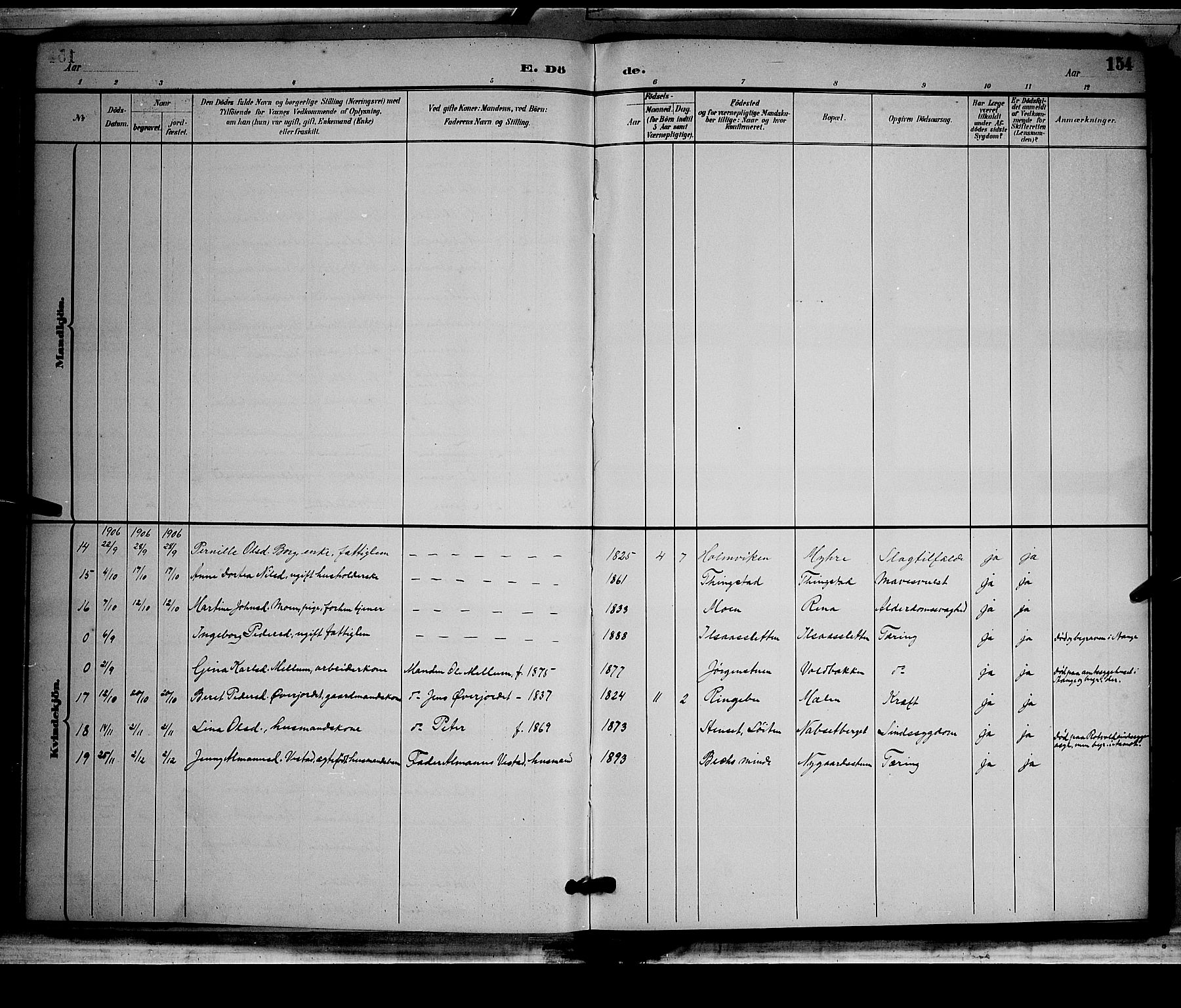 Åmot prestekontor, Hedmark, AV/SAH-PREST-056/H/Ha/Hab/L0002: Parish register (copy) no. 2, 1896-1906, p. 154