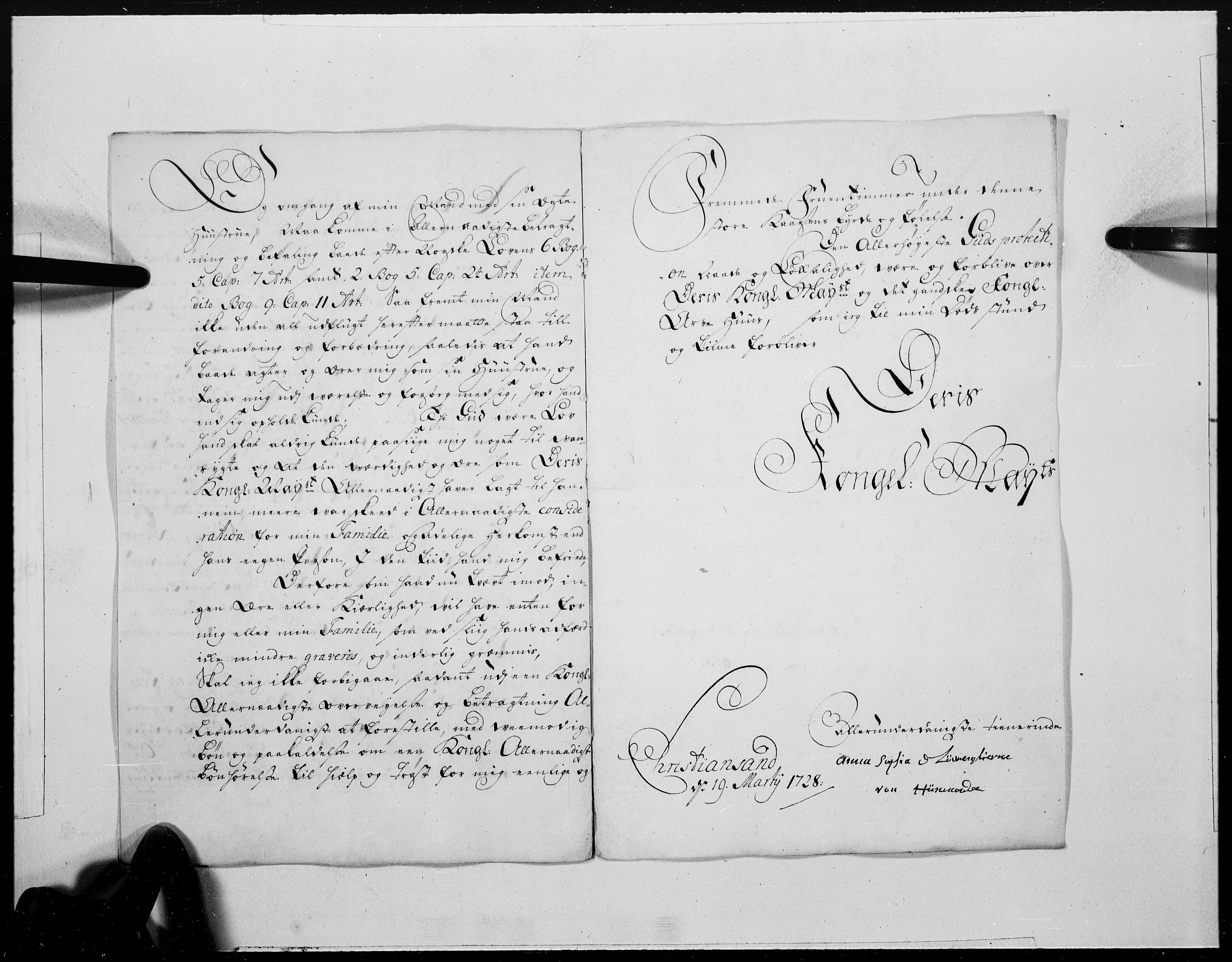 Danske Kanselli 1572-1799, AV/RA-EA-3023/F/Fc/Fcc/Fcca/L0102: Norske innlegg 1572-1799, 1728, p. 595