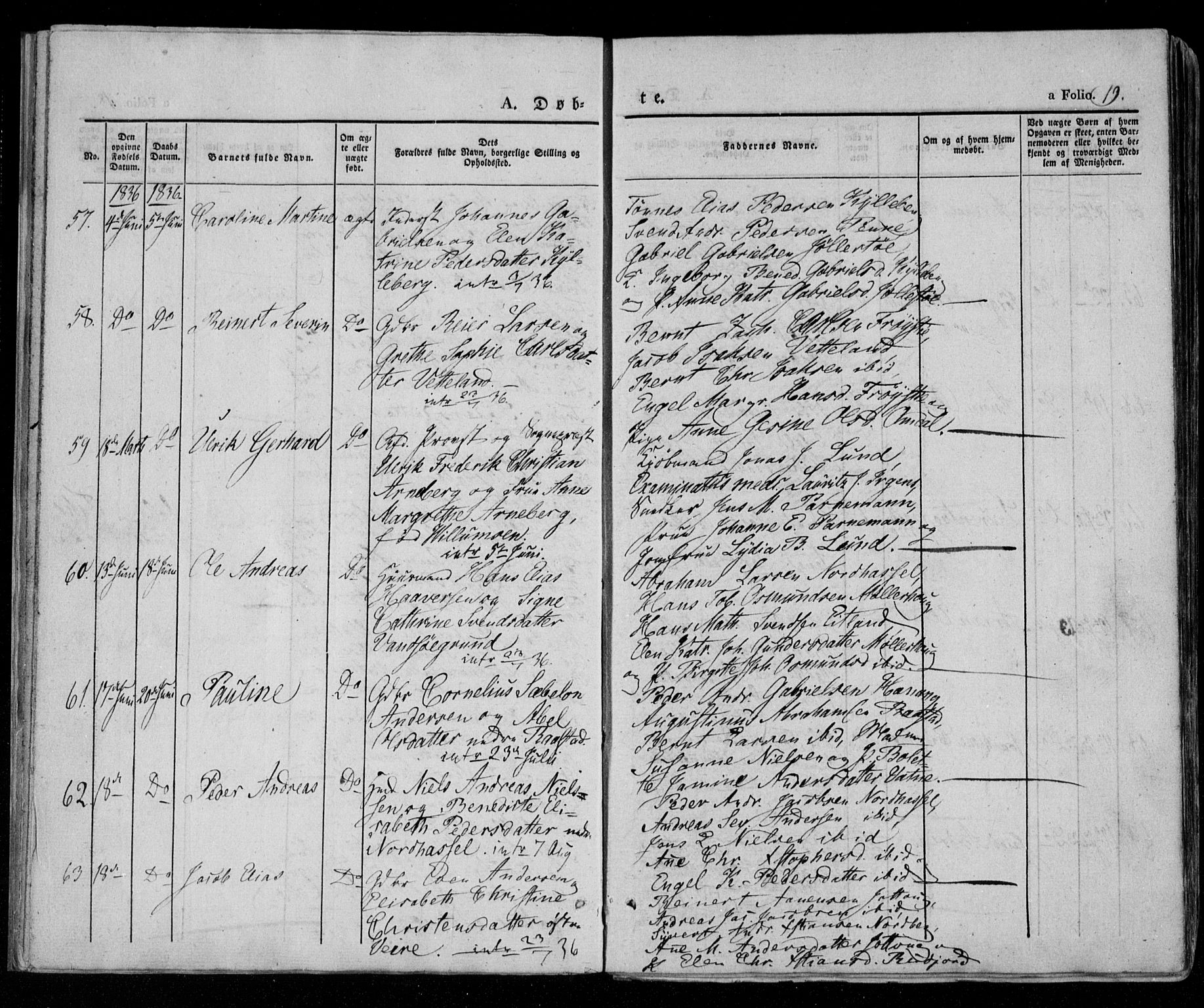 Lista sokneprestkontor, AV/SAK-1111-0027/F/Fa/L0009: Parish register (official) no. A 9, 1835-1846, p. 19