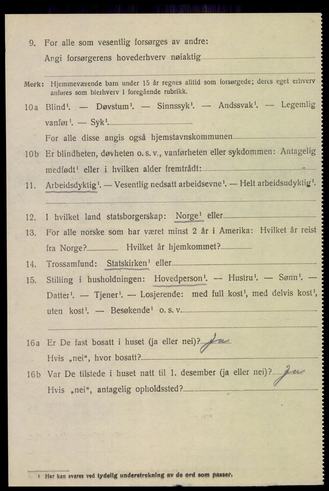 SAT, 1920 census for Veøy, 1920, p. 3078