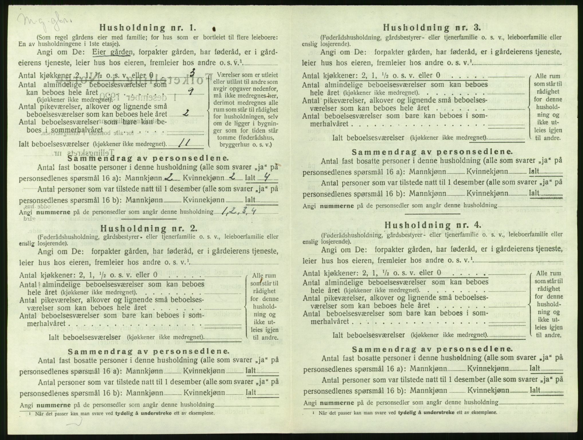 SAT, 1920 census for Grytten, 1920, p. 291