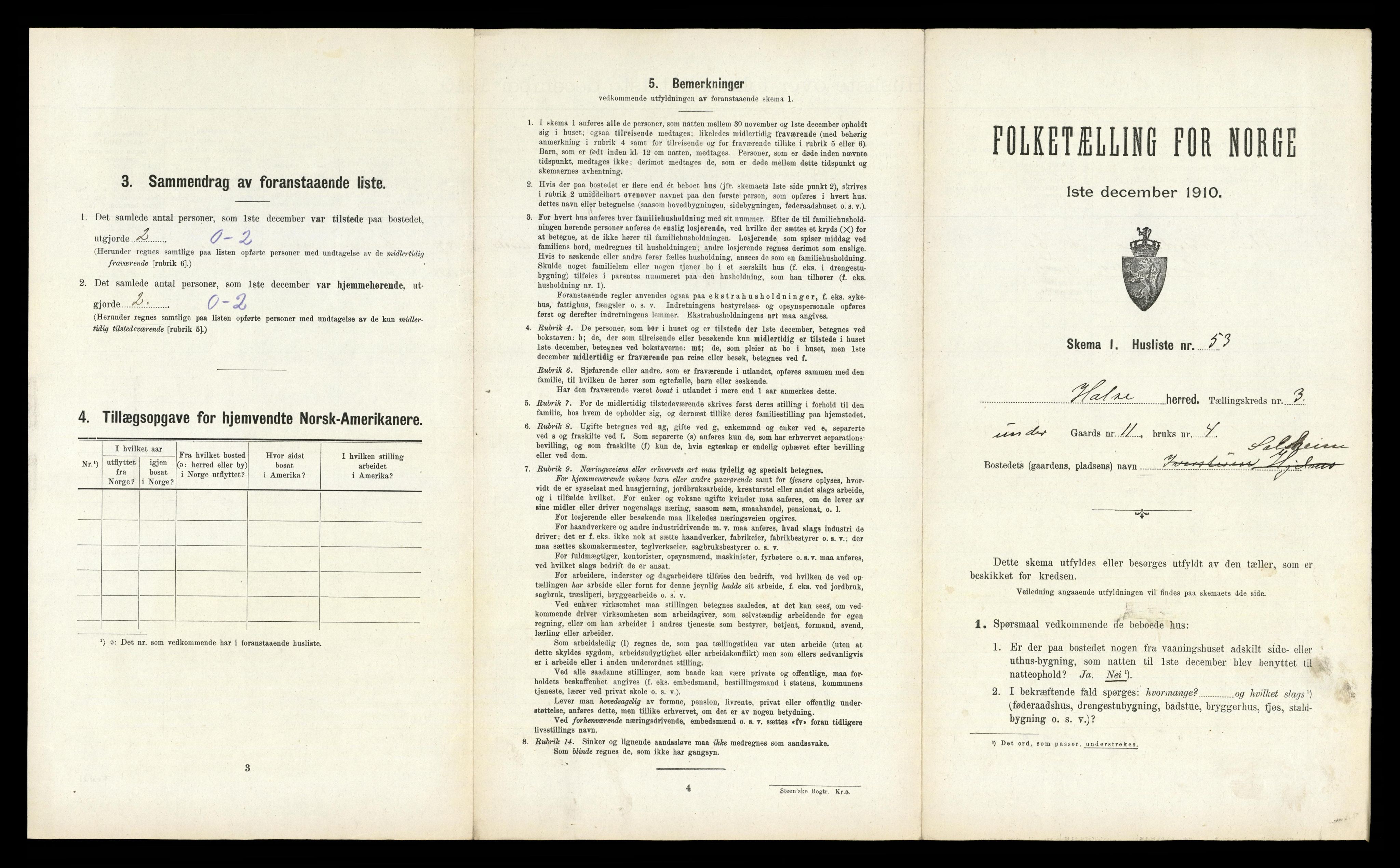 RA, 1910 census for Halsa, 1910, p. 263