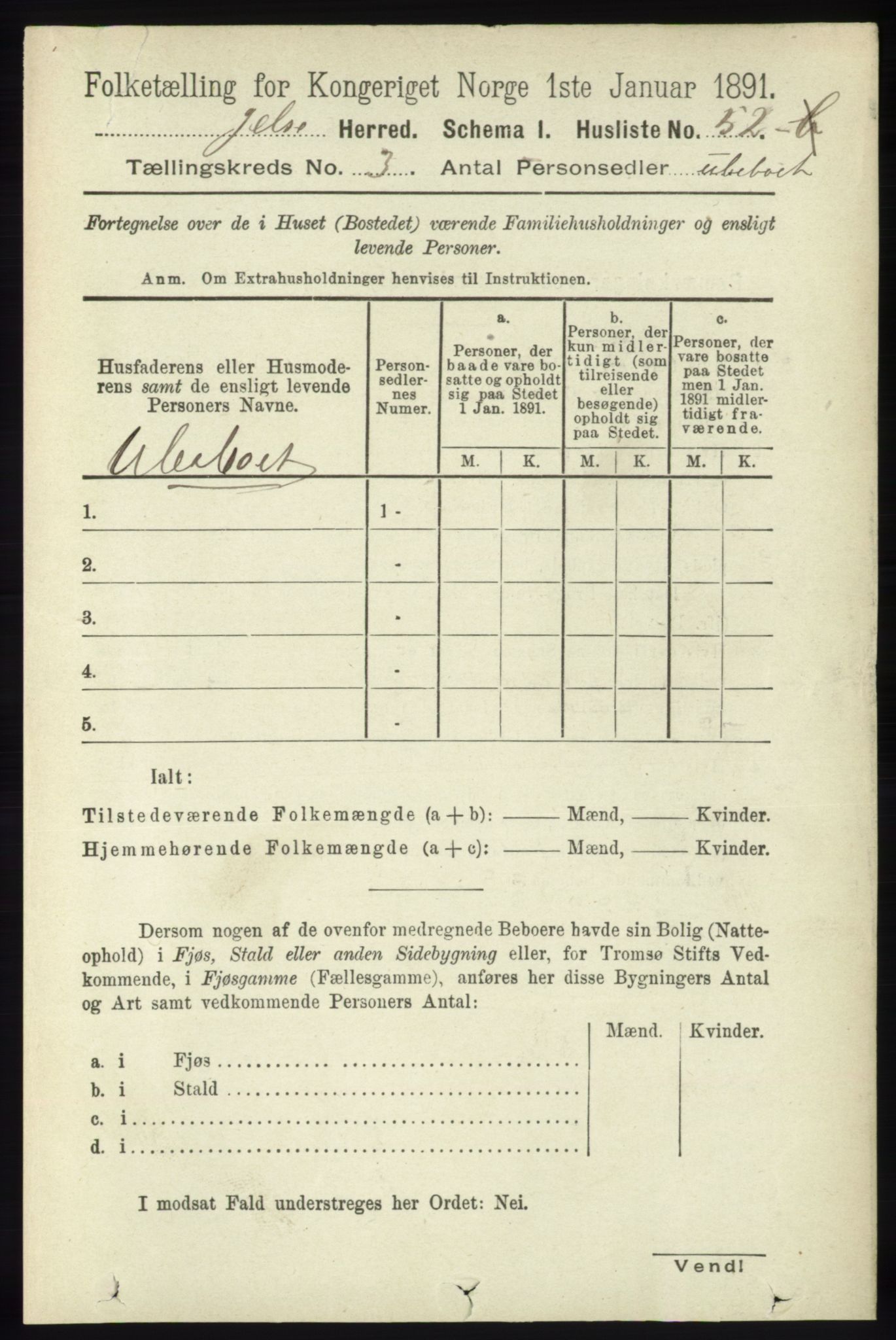 RA, 1891 census for 1138 Jelsa, 1891, p. 369