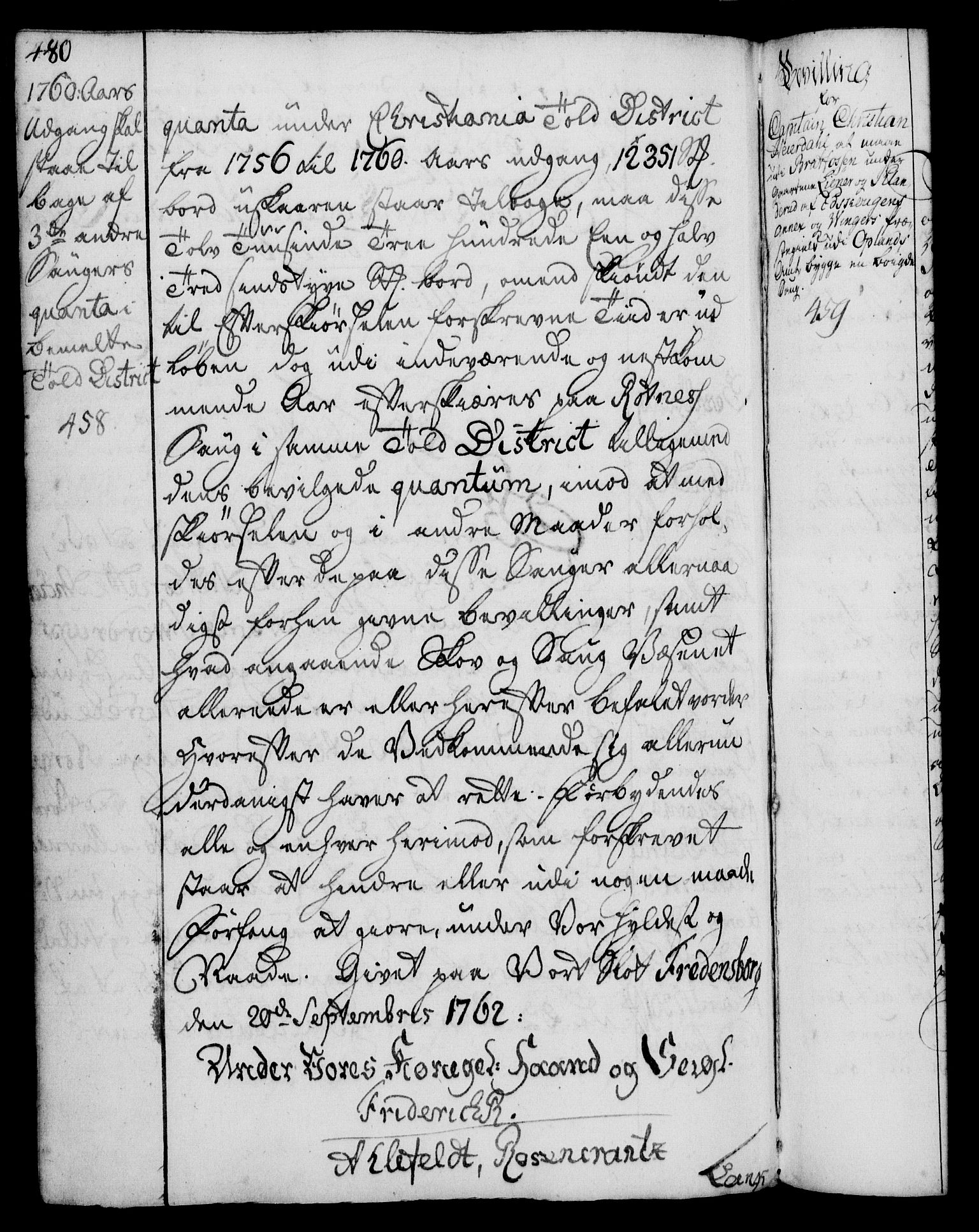 Rentekammeret, Kammerkanselliet, AV/RA-EA-3111/G/Gg/Gga/L0007: Norsk ekspedisjonsprotokoll med register (merket RK 53.7), 1759-1768, p. 480