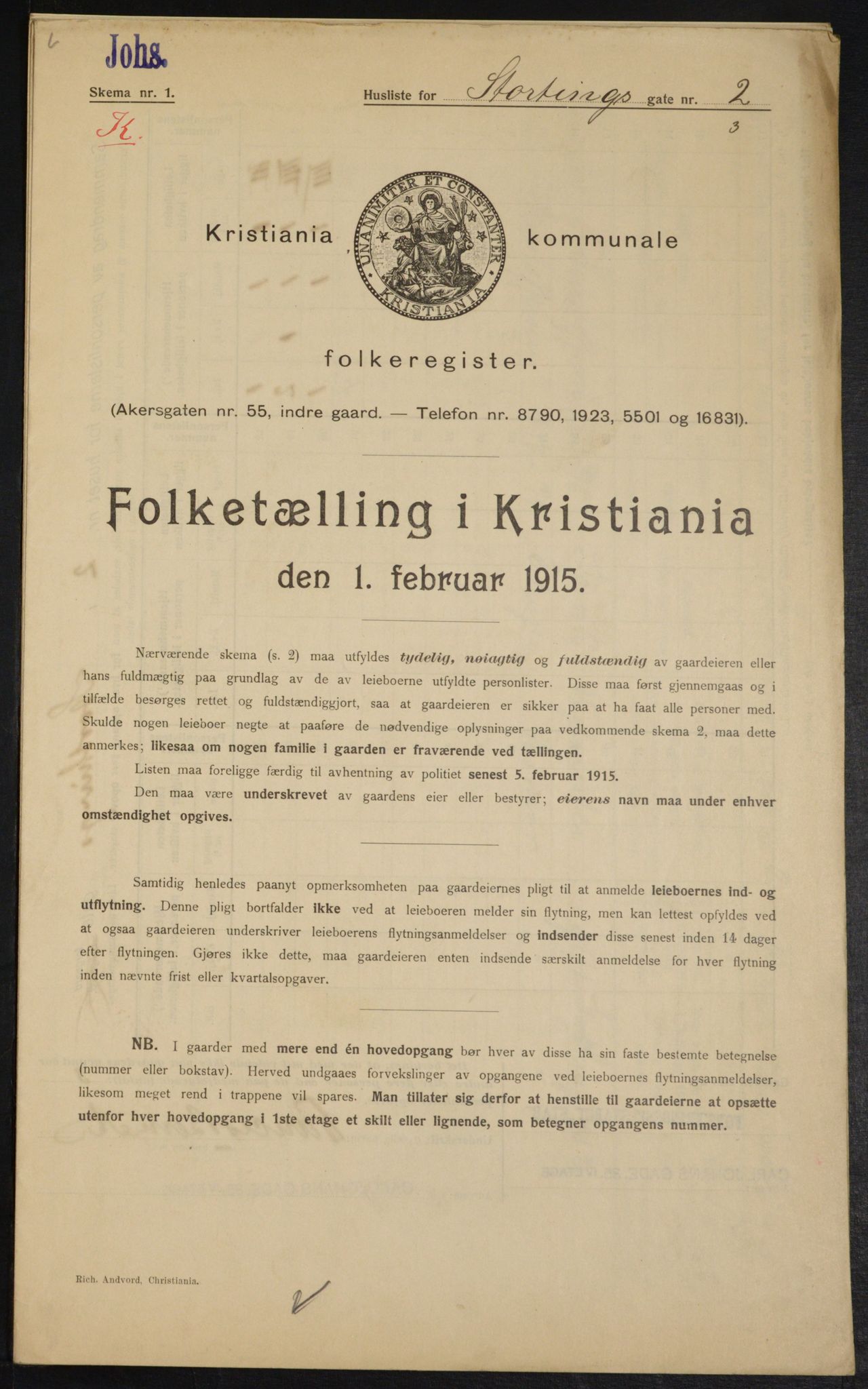 OBA, Municipal Census 1915 for Kristiania, 1915, p. 103660